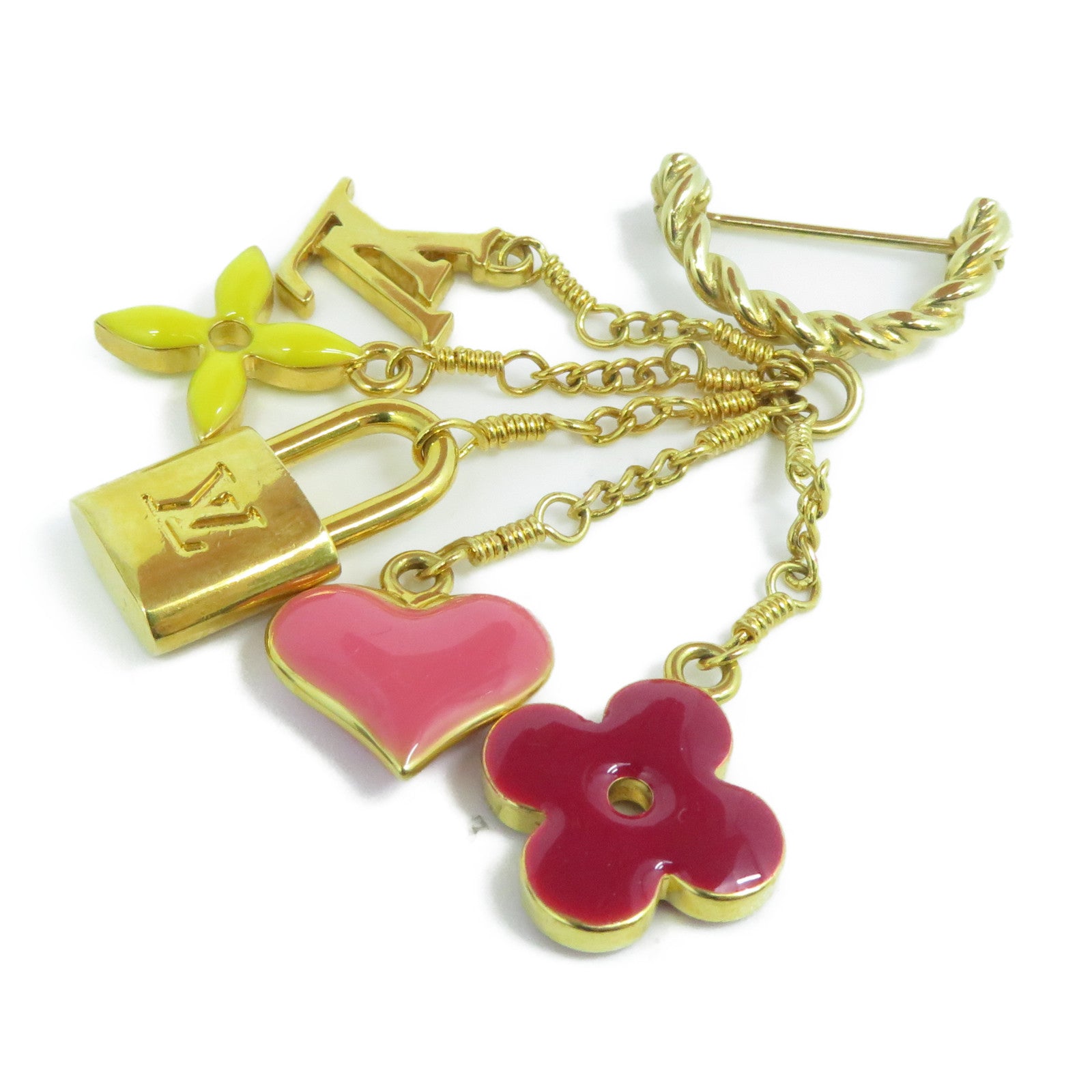 LOUIS VUITTON 金屬Brooch胸針金色/粉紅色