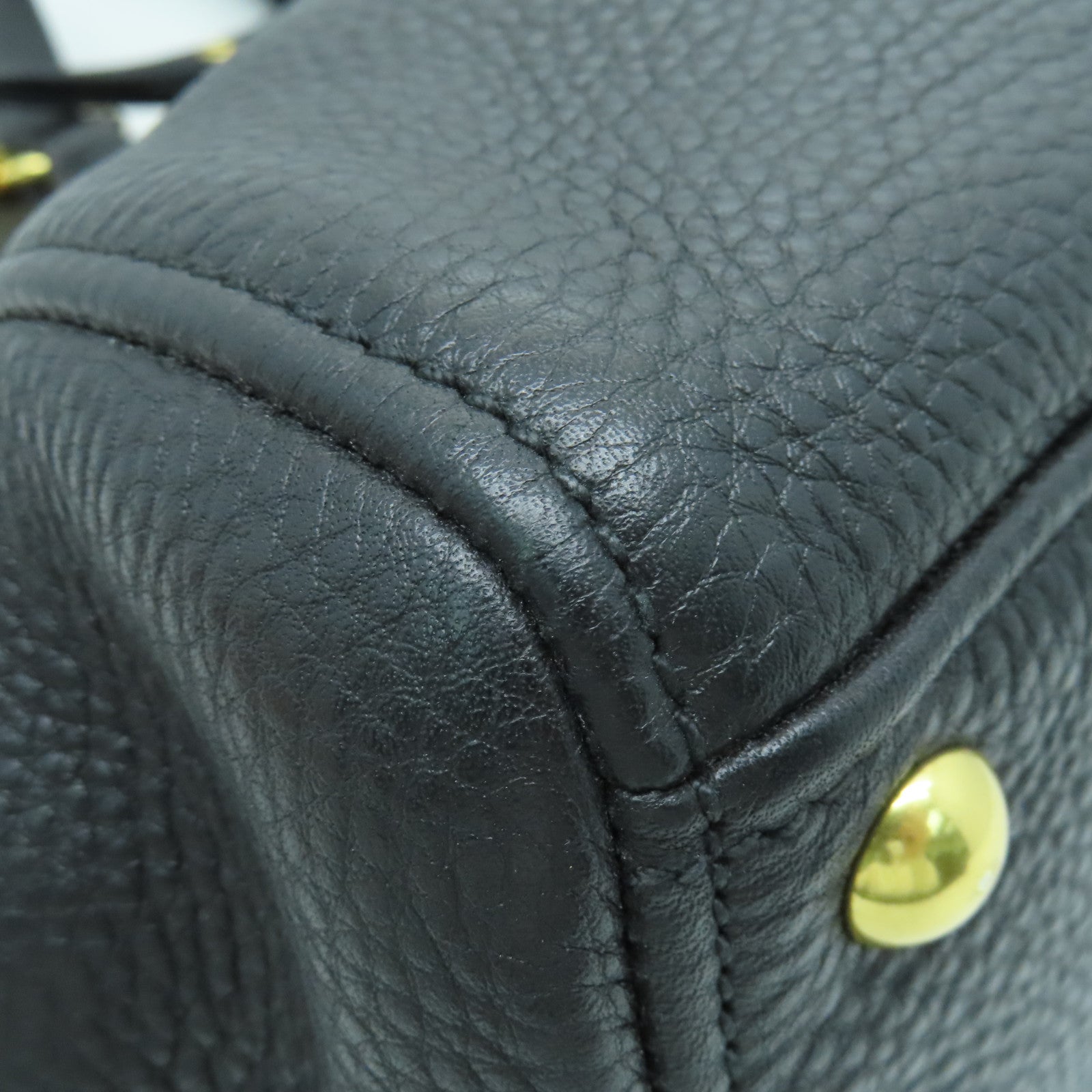 Miu Miu 牛皮皮革2 Way Shoulder Bag金扣手挽肩背两用袋黑色