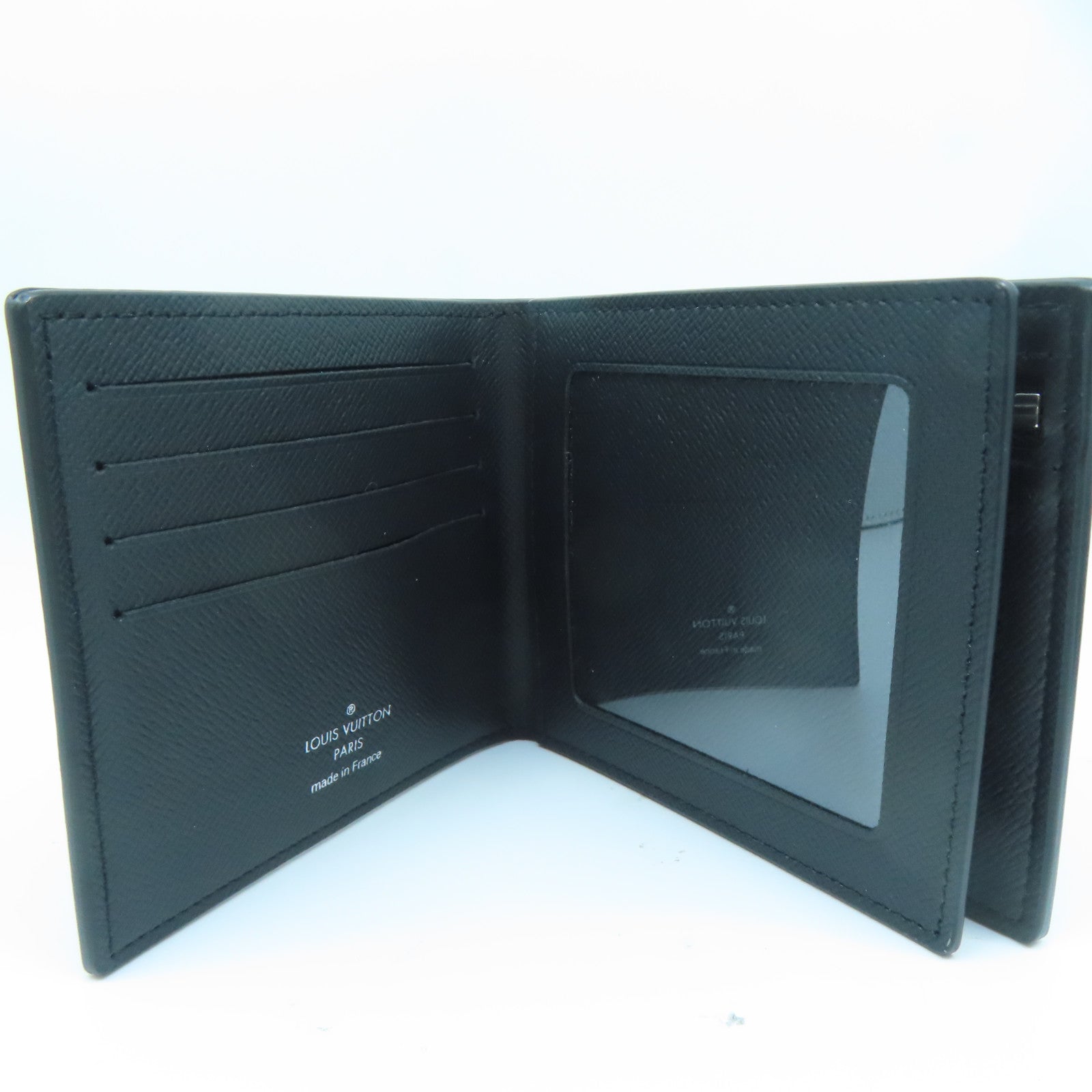 LOUIS VUITTON Taiga Amerigo Wallet银扣钱包黑色