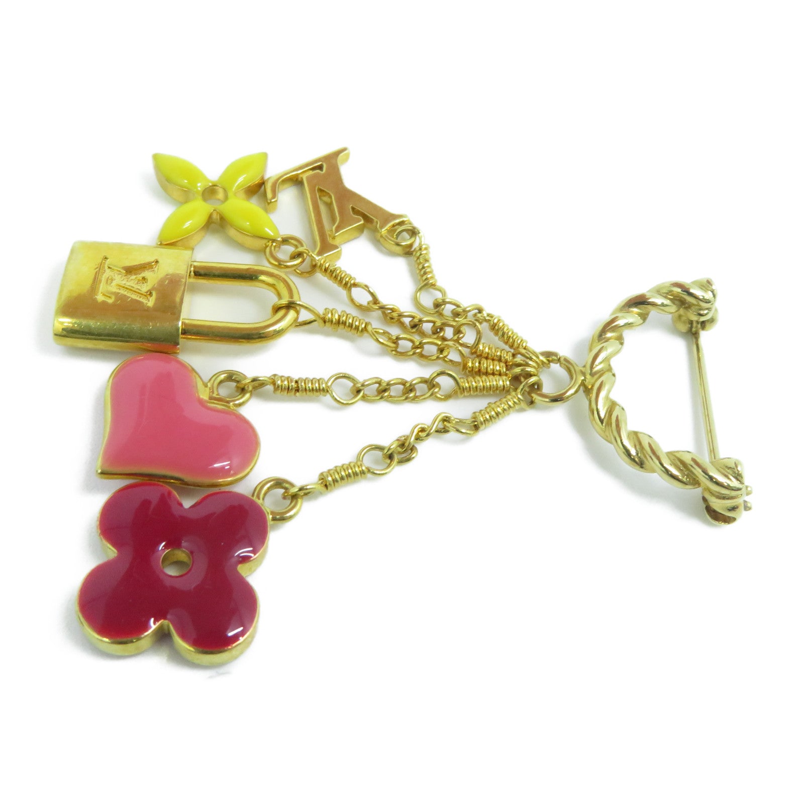 LOUIS VUITTON 金屬Brooch胸針金色/粉紅色