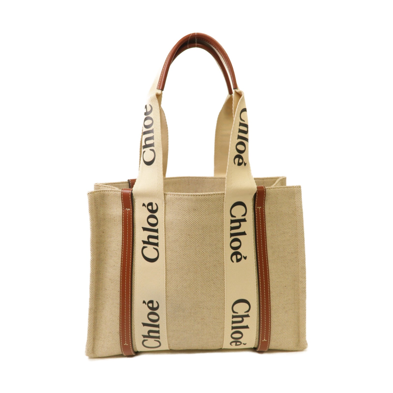 Chloe 帆布Tote Bag手挽袋米色/棕色