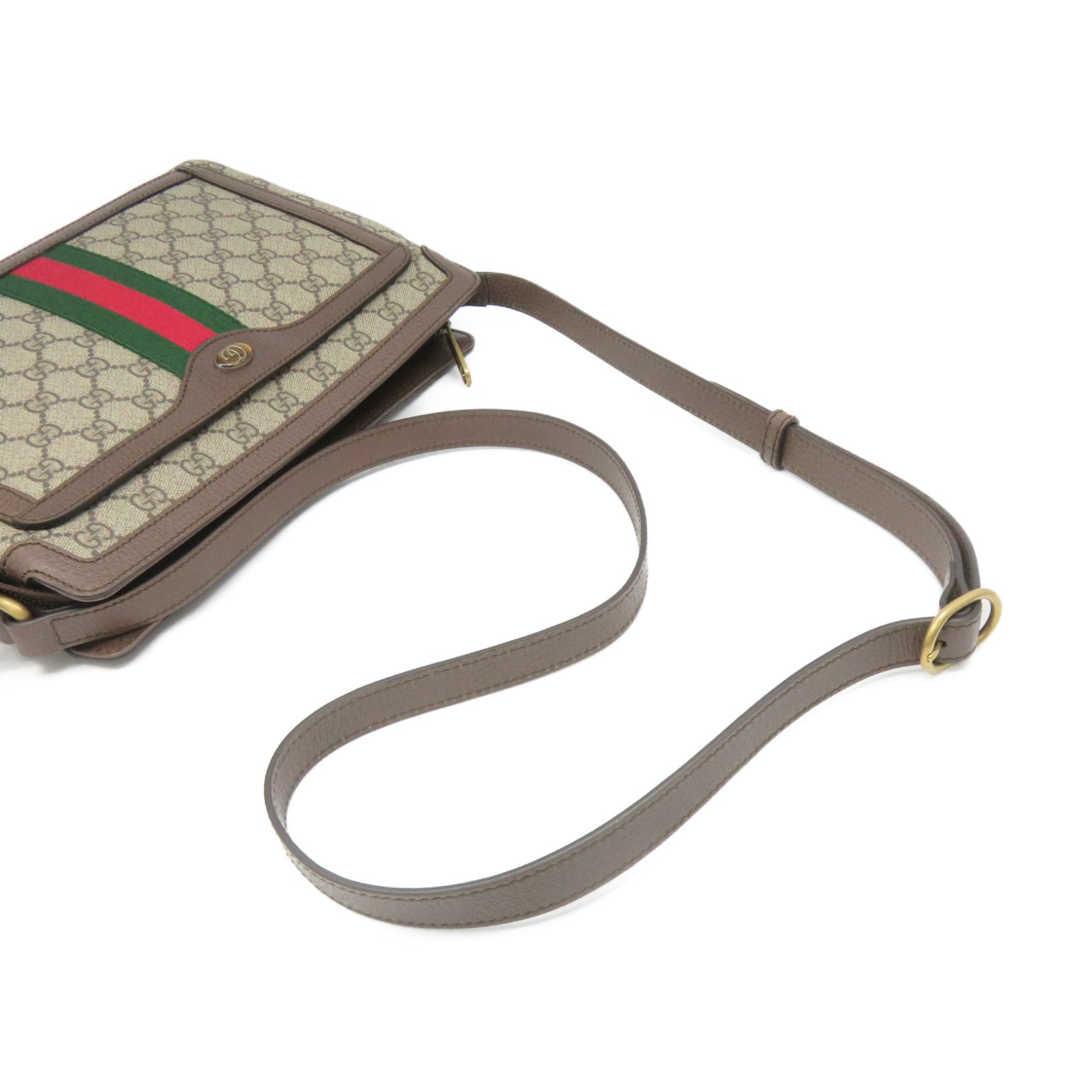 GUCCI 【激減優惠】塗層帆布Ophidia Shoulder Bag肩背袋啡色
