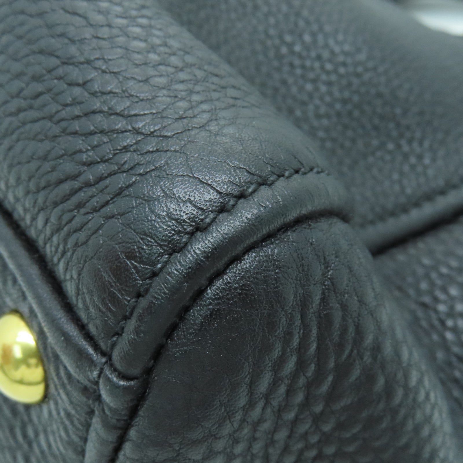 Miu Miu 牛皮皮革2 Way Shoulder Bag金扣手挽肩背两用袋黑色