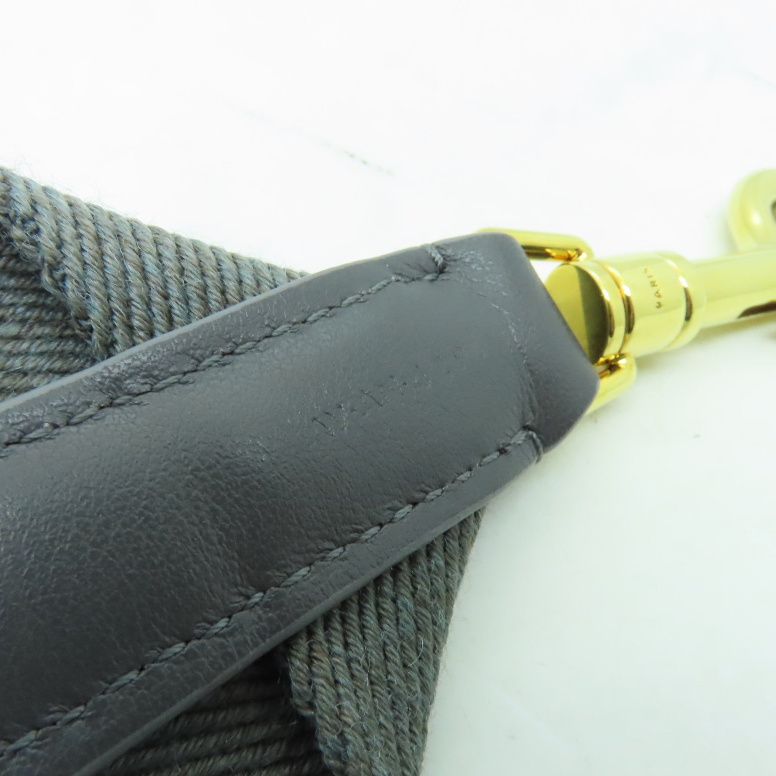 CELINE 帆布Shoulder Strap金扣肩帶灰色