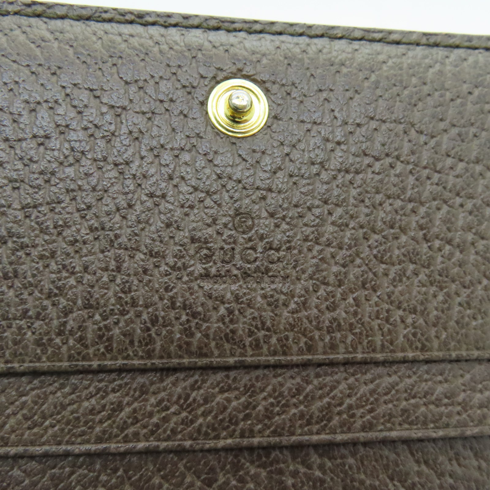 GUCCI 塗層帆布Wallet金扣錢包棕色