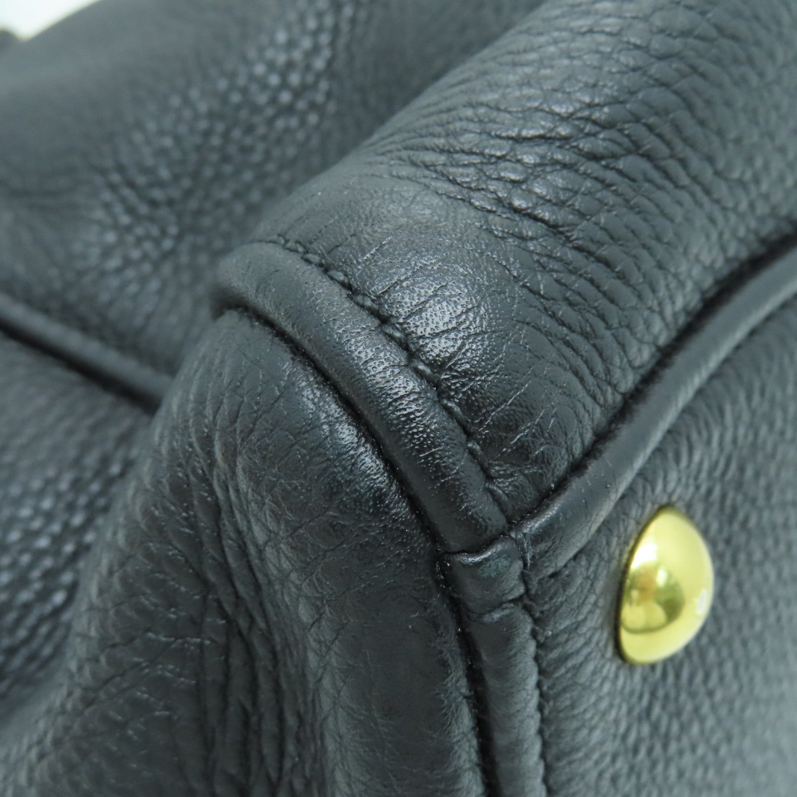 Miu Miu 牛皮皮革2 Way Shoulder Bag金扣手挽肩背两用袋黑色
