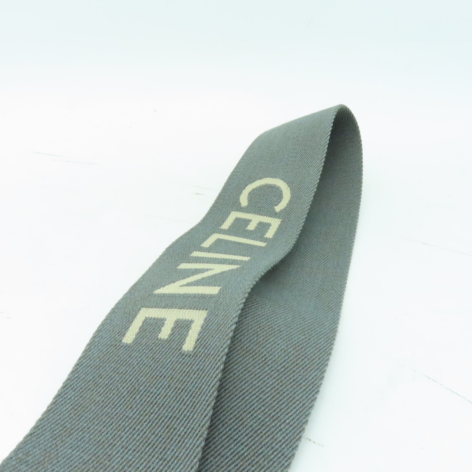 CELINE 帆布Shoulder Strap金扣肩帶灰色