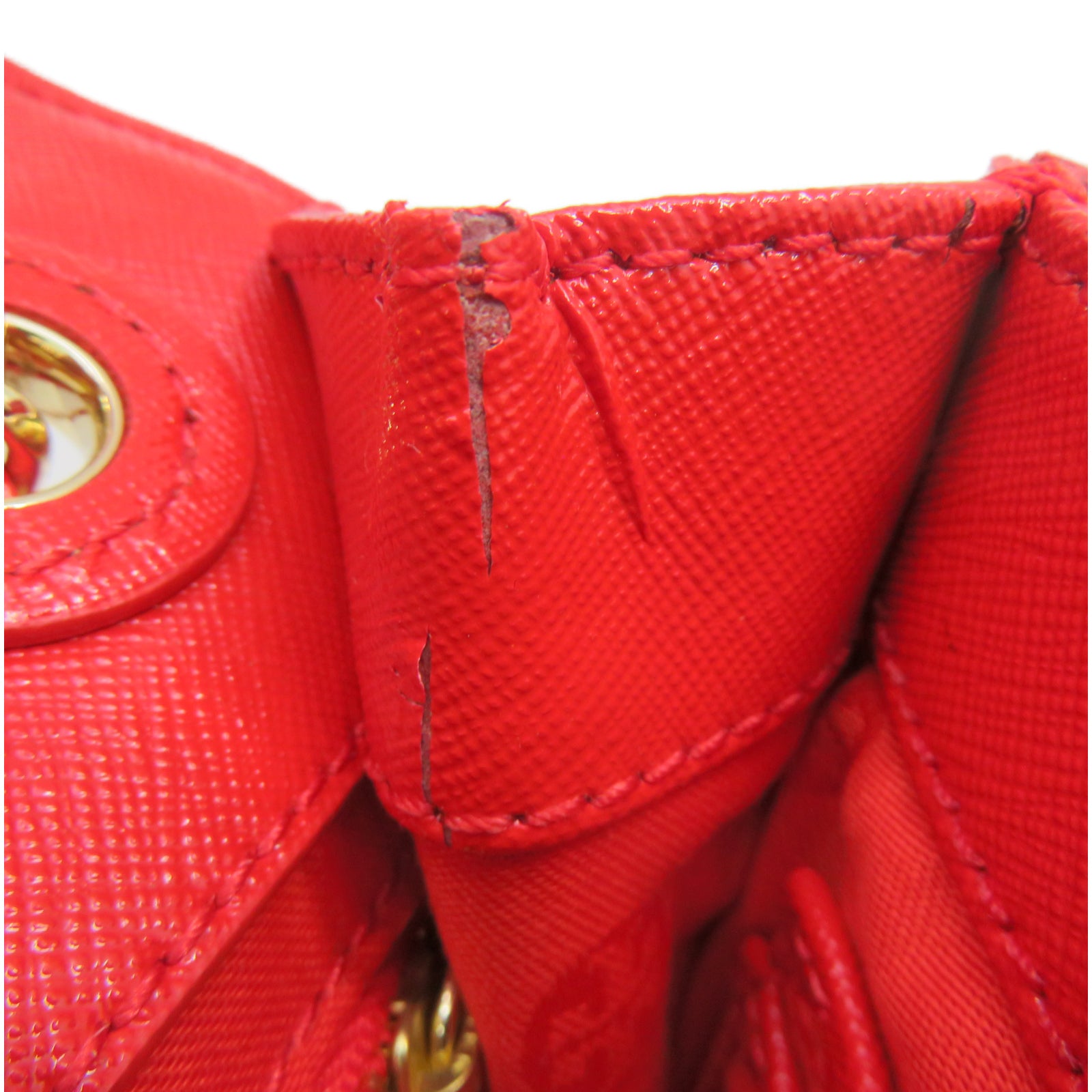 Tory Burch 【激減優惠】塗層皮革Shoulder Bag金扣鏈帶肩背袋紅色