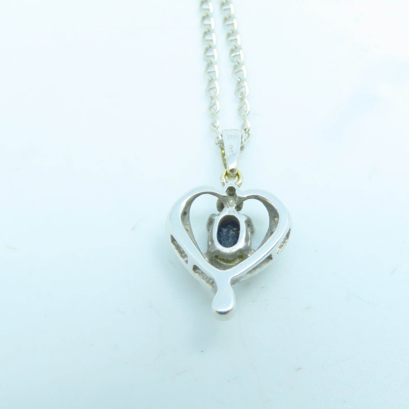 JEWELRY 18K白金Necklace蓝宝石项链