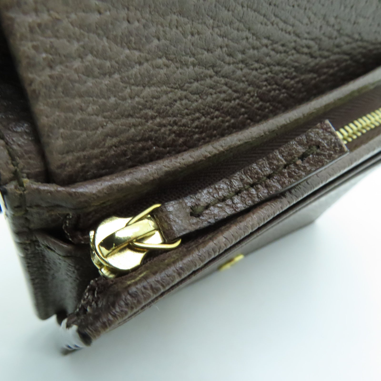 GUCCI 塗層帆布Wallet金扣錢包棕色