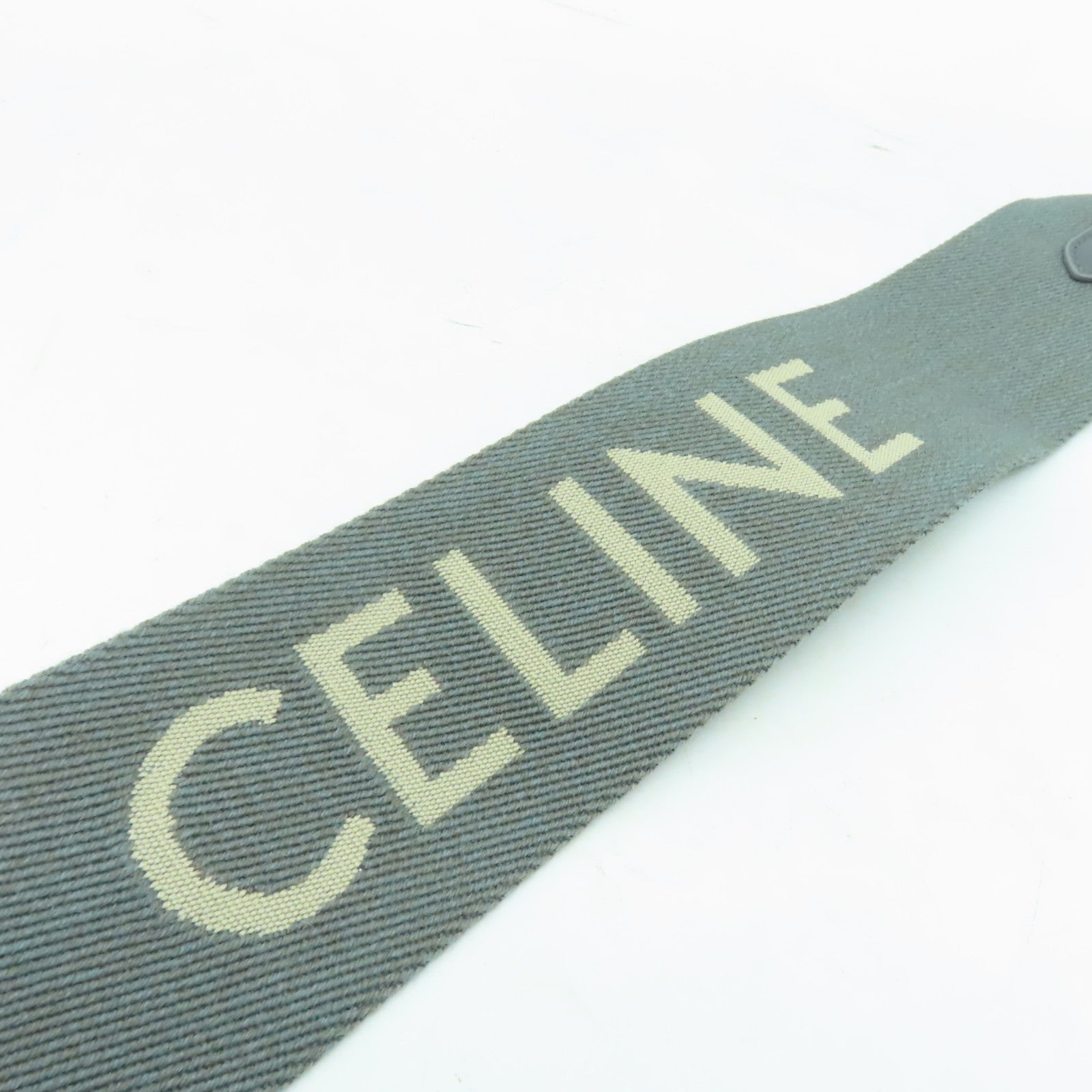 CELINE 帆布Shoulder Strap金扣肩帶灰色