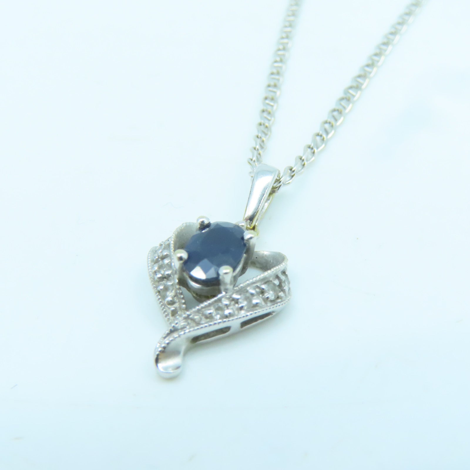 JEWELRY 18K白金Necklace蓝宝石项链