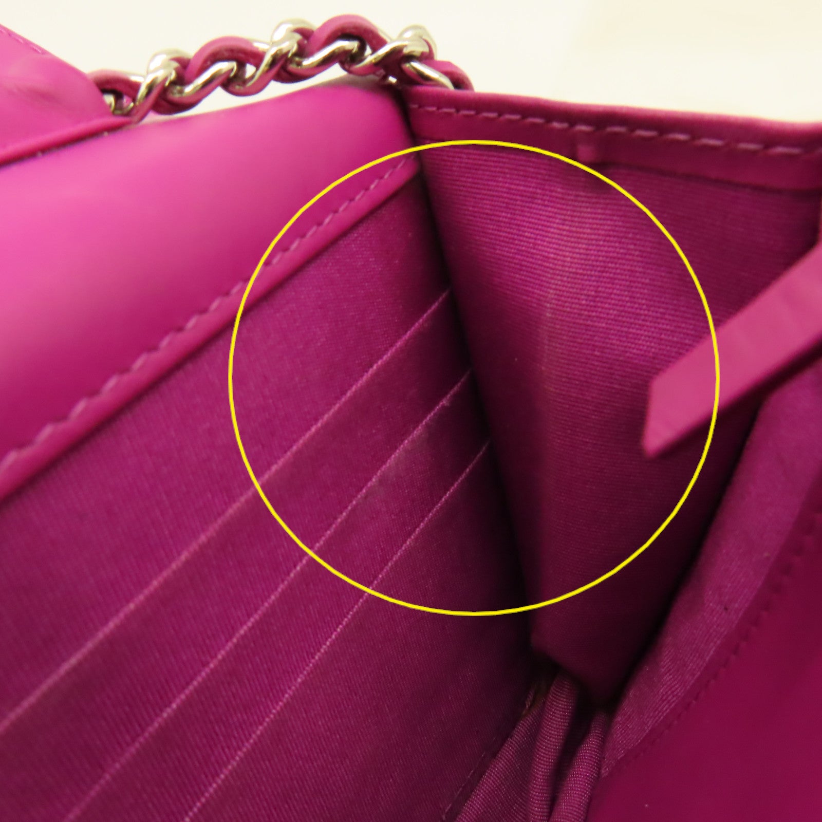 CHANEL 斜紋漆皮皮革WOC Wallet On Chain Shoulder Bag銀扣鏈帶肩背袋紫色
