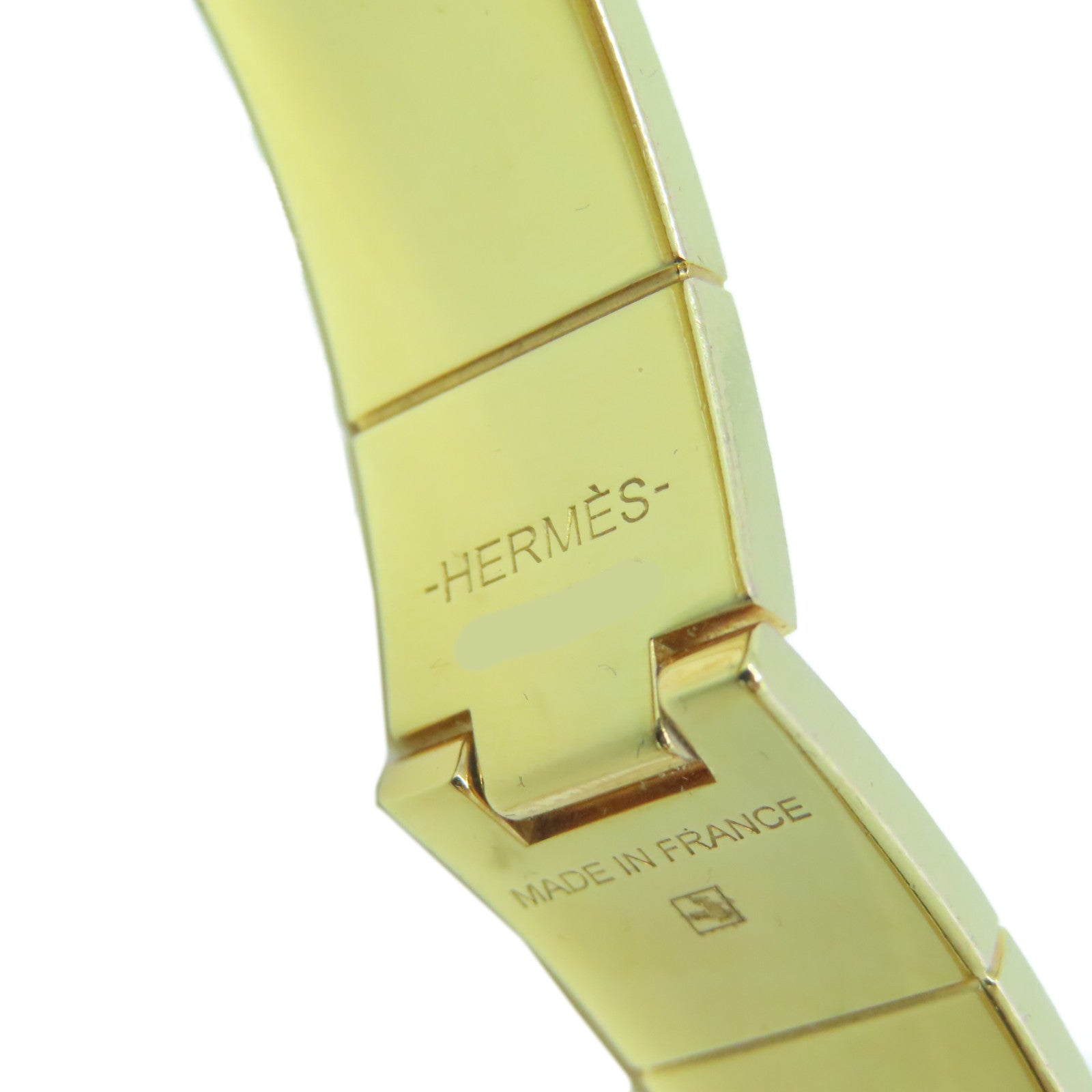 HERMES 金屬/琺瑯Hinged Bracelet手鐲金色/橙色/紅色