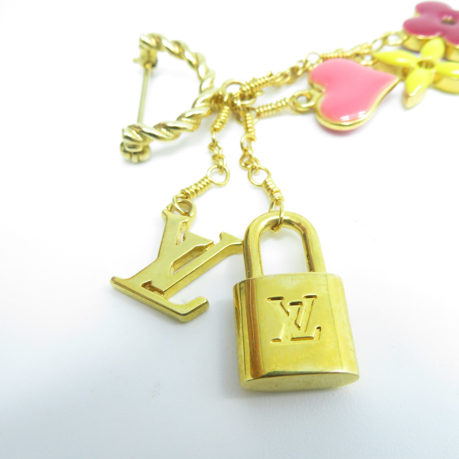 LOUIS VUITTON 金屬Brooch胸針金色/粉紅色