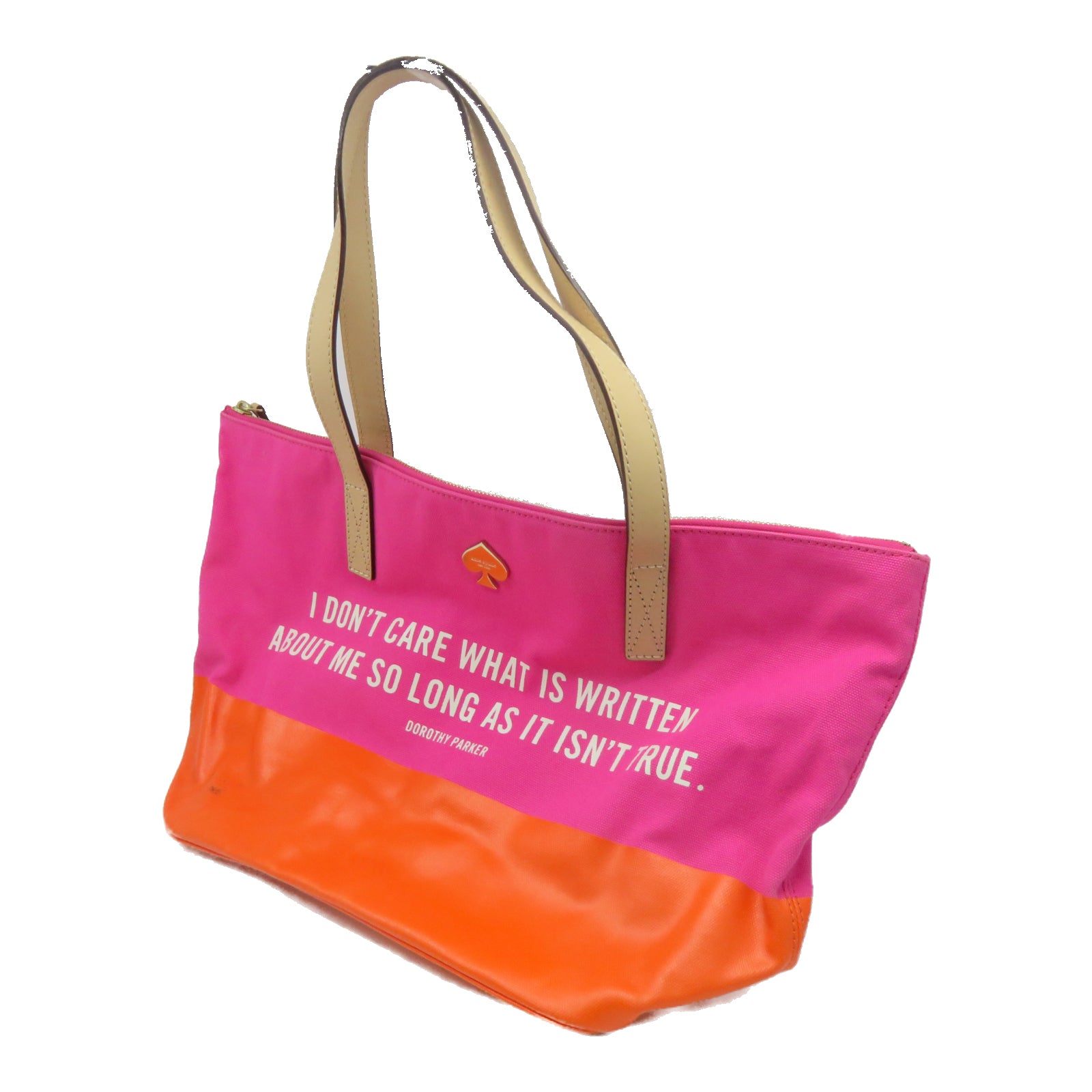 Kate Spade [Sharp Discount] Canvas Shoulder Bag Gold Buckle Shoulder Bag Pink