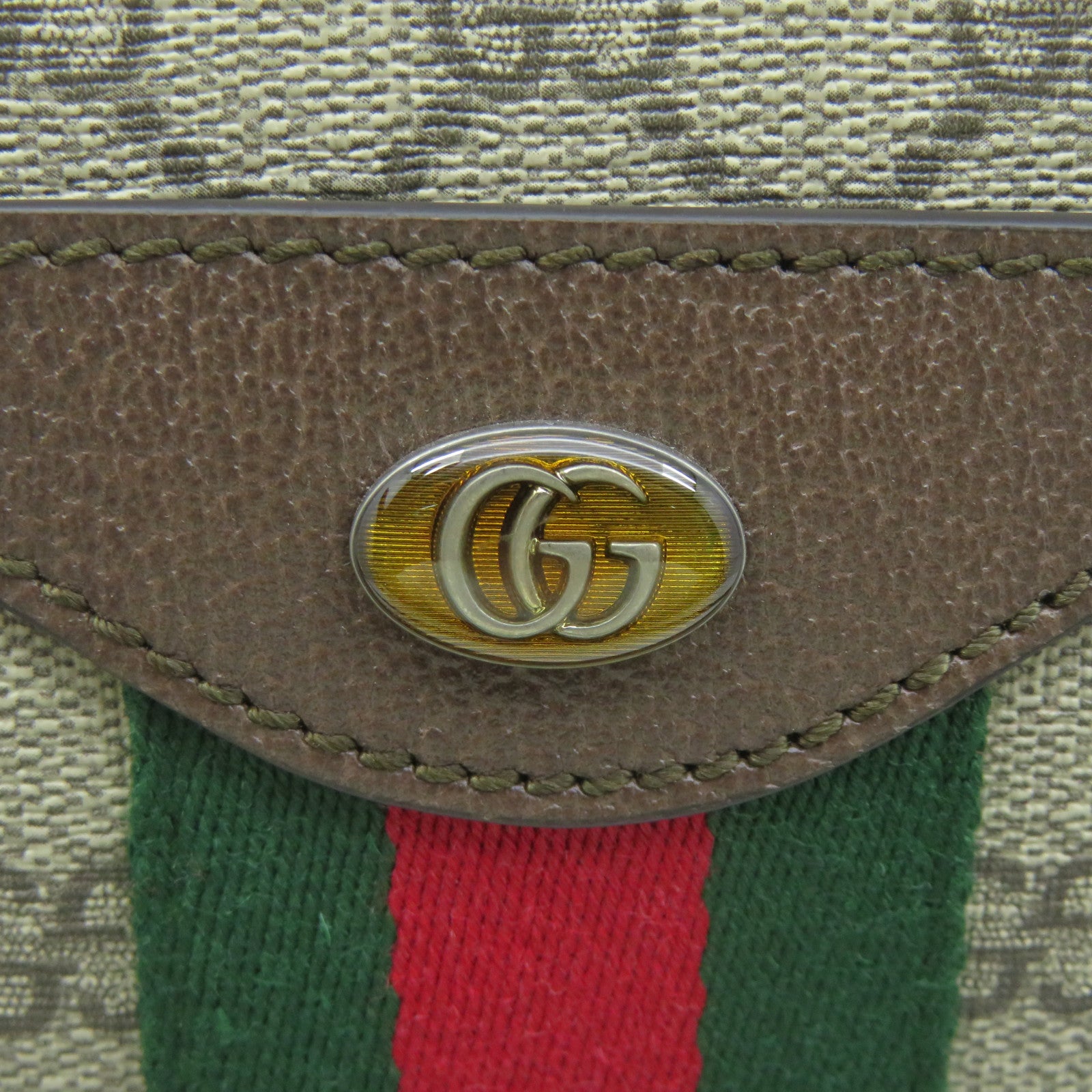 GUCCI 【激減優惠】塗層帆布Ophidia Shoulder Bag肩背袋啡色