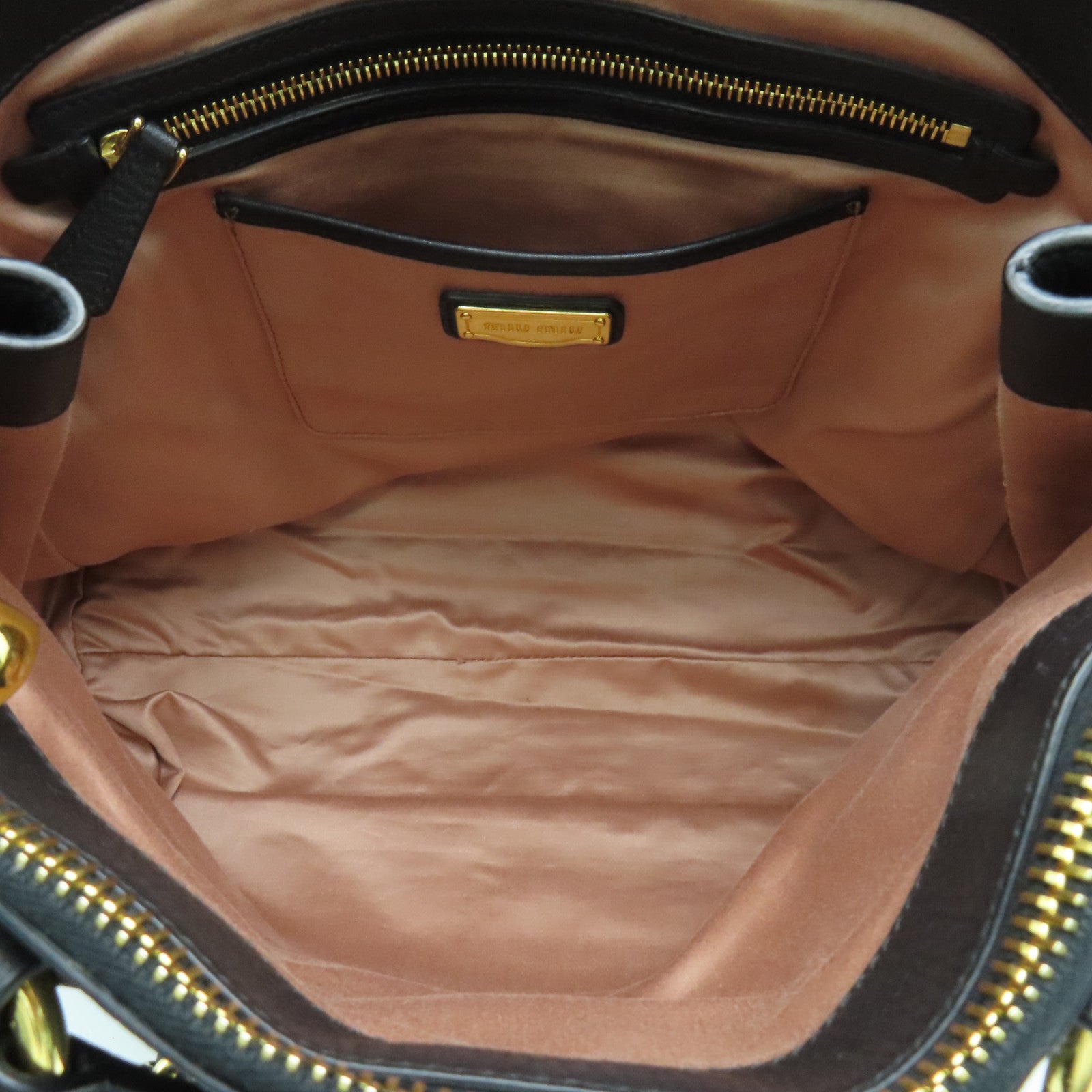 Miu Miu 牛皮皮革2 Way Shoulder Bag金扣手挽肩背两用袋黑色
