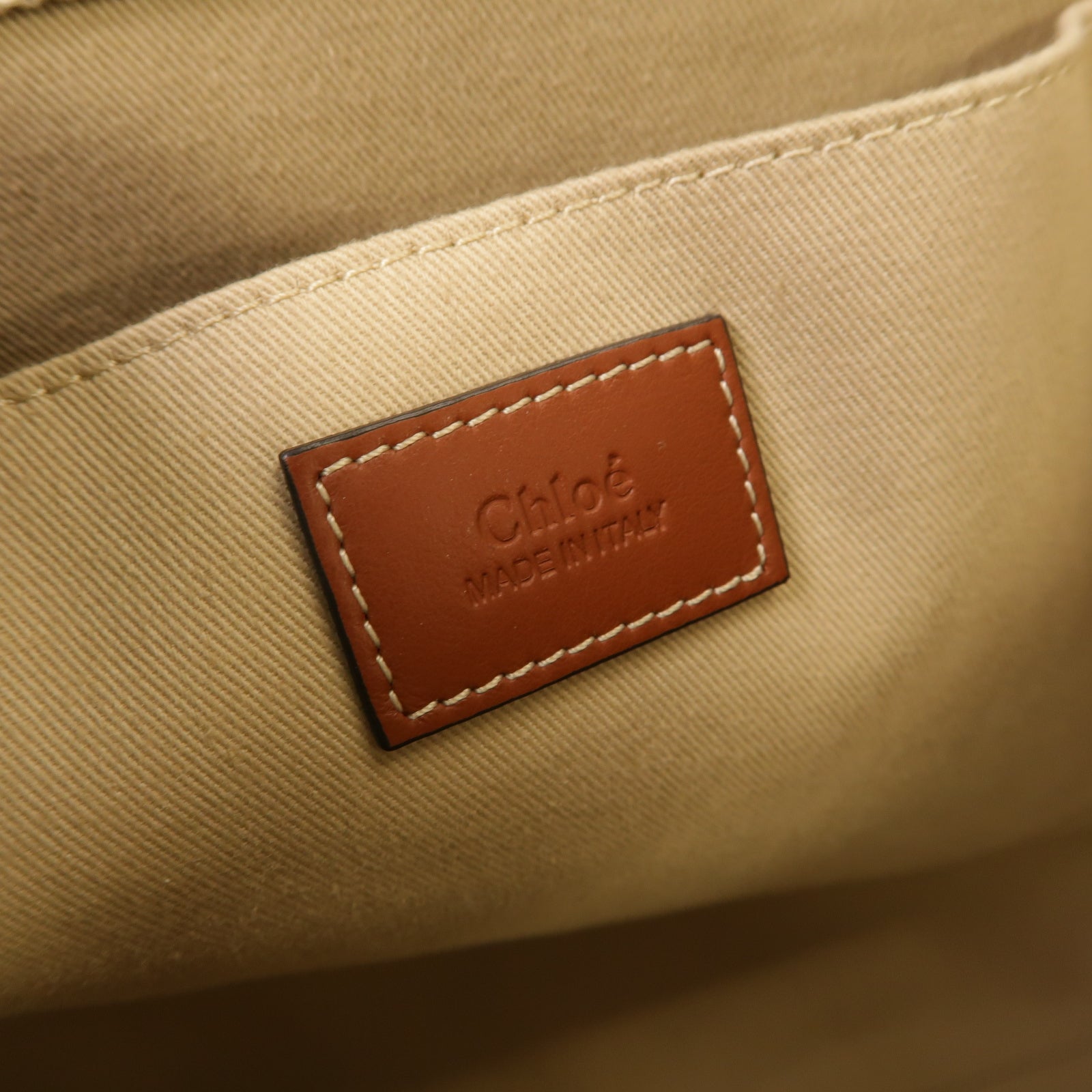 Chloe 帆布Tote Bag手挽袋米色/棕色