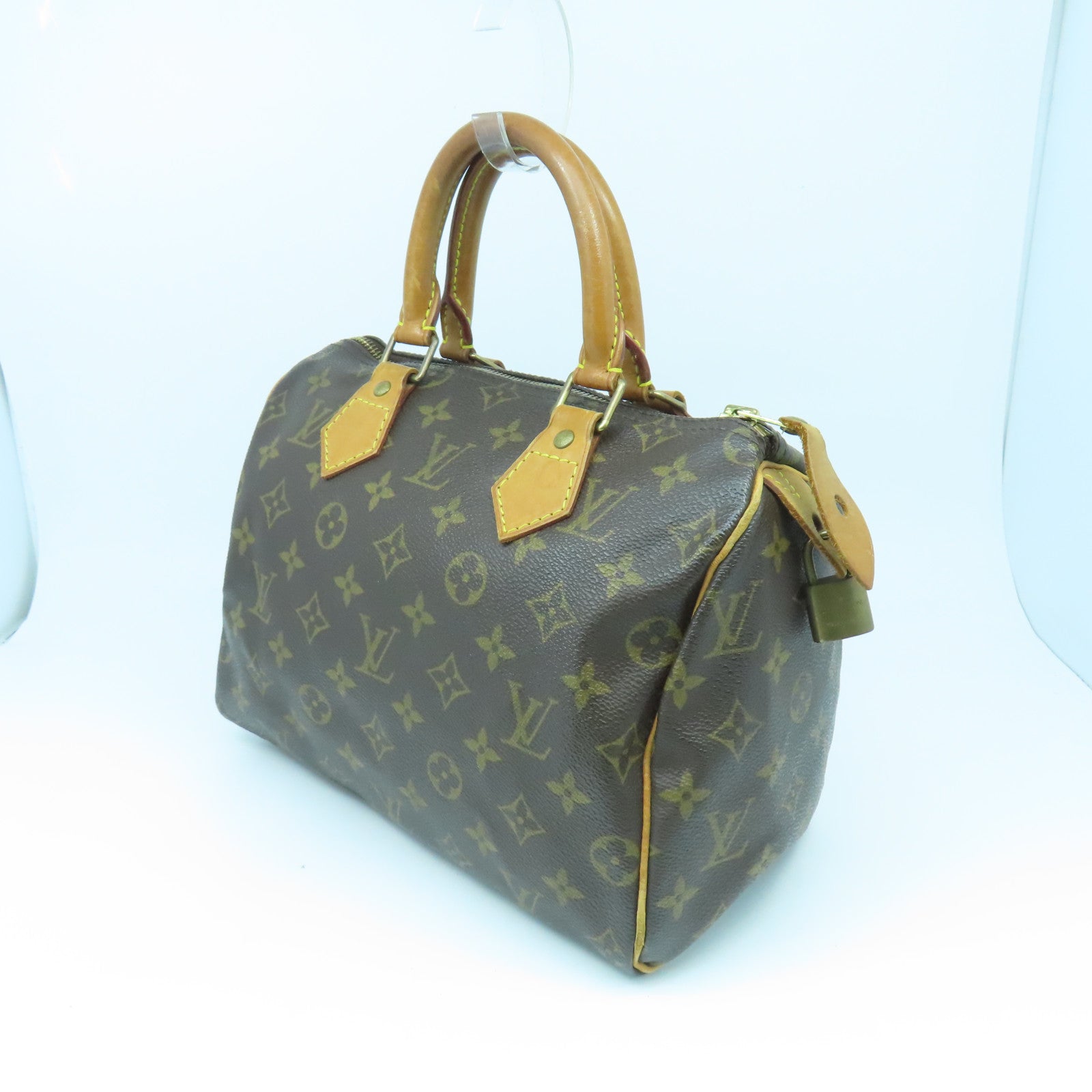 LOUIS VUITTON Monogram Speedy 25金扣手挽袋啡色