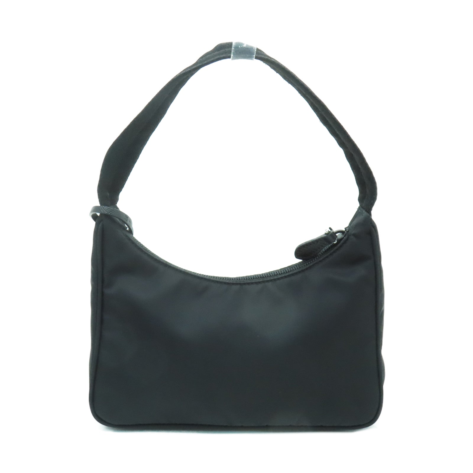 PRADA 尼龍Hobo Bag銀扣肩背袋黑色