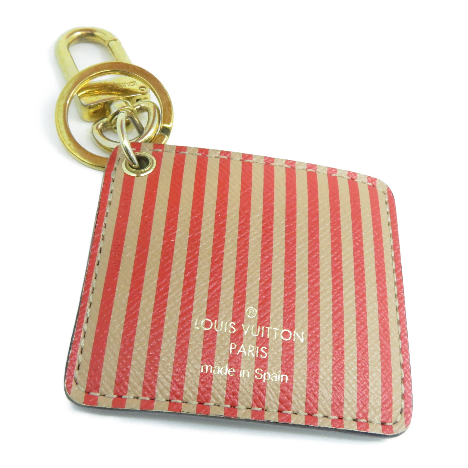 LOUIS VUITTON Monogram Illustre Bordeaux Trunk金扣鎖匙扣紅色/啡色