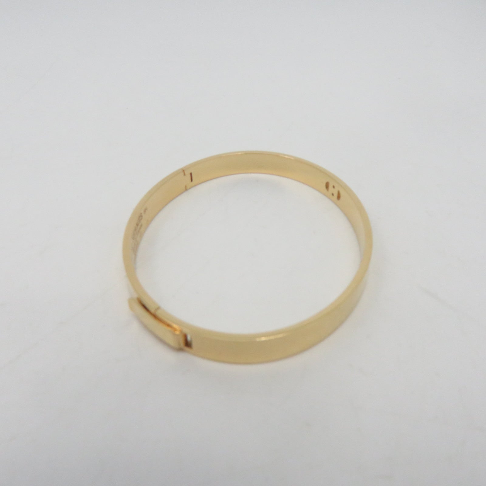 HERMES 18K黃金0.07ct鑽石H D'ancre Bracelet金色手鐲