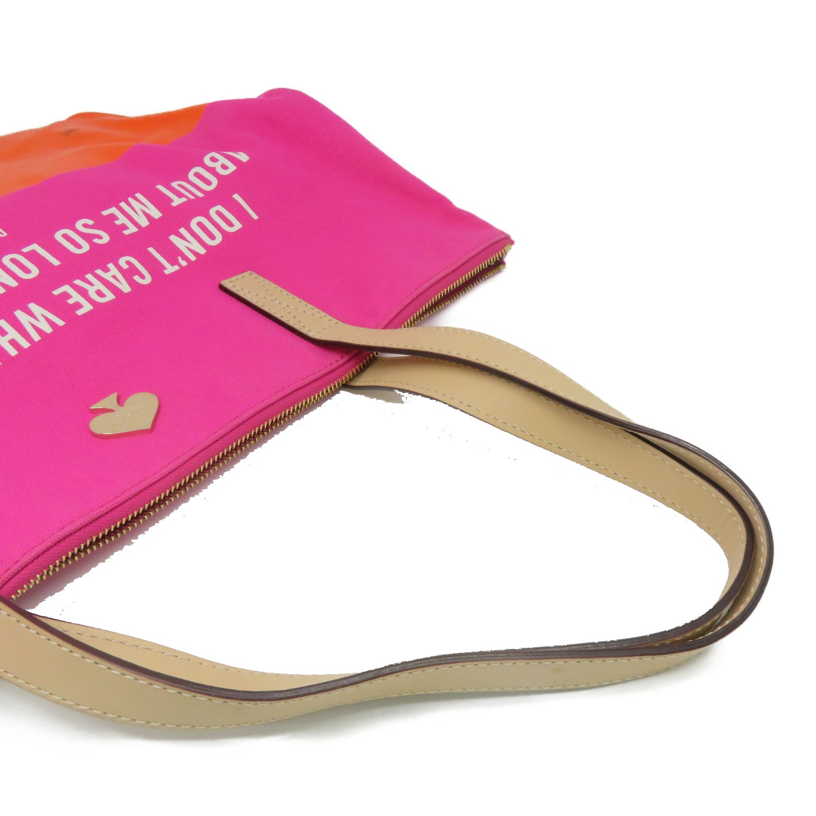 Kate Spade [Sharp Discount] Canvas Shoulder Bag Gold Buckle Shoulder Bag Pink