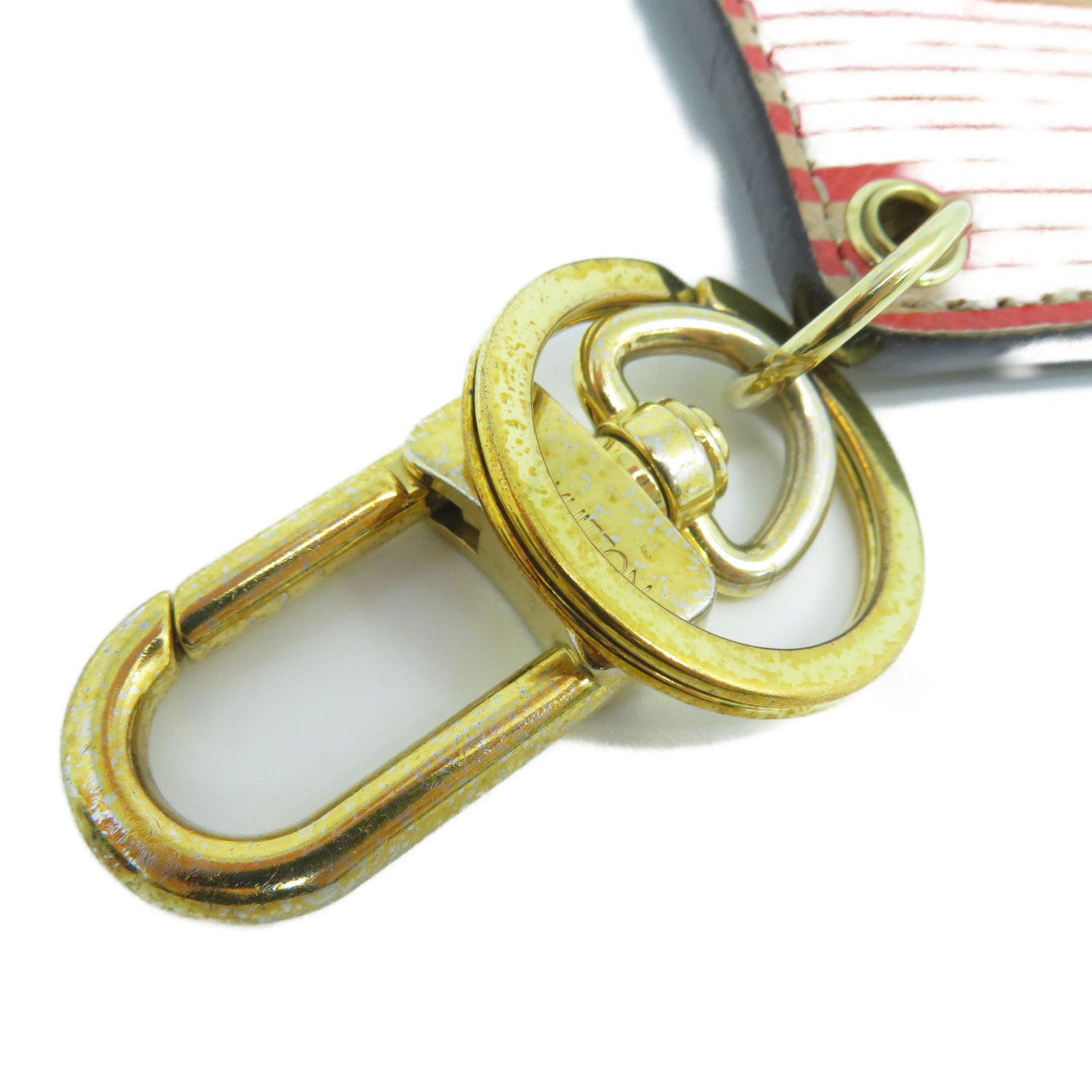 LOUIS VUITTON Monogram Illustre Bordeaux Trunk金扣鎖匙扣紅色/啡色