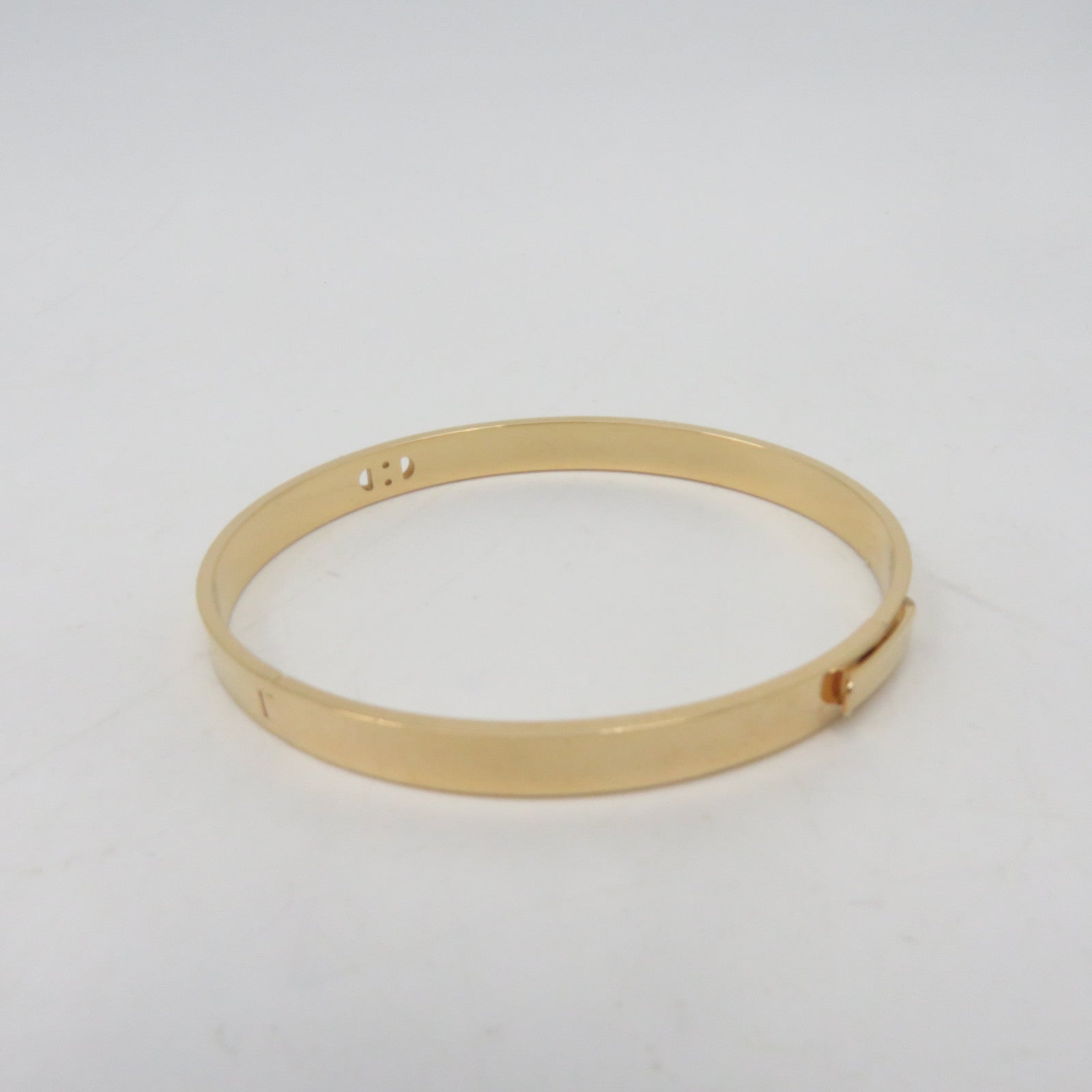 HERMES 18K黃金0.07ct鑽石H D'ancre Bracelet金色手鐲