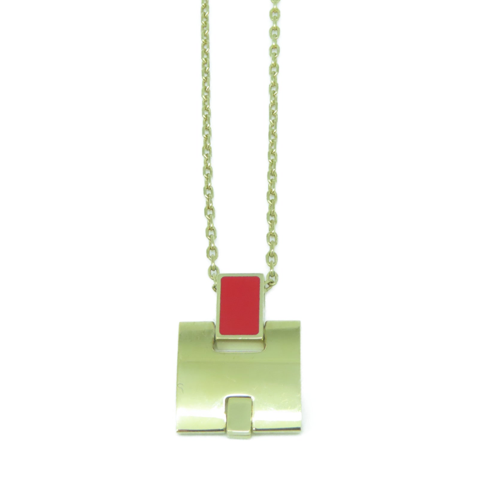 HERMES 金屬Eileen Necklace項鍊紅色/金色