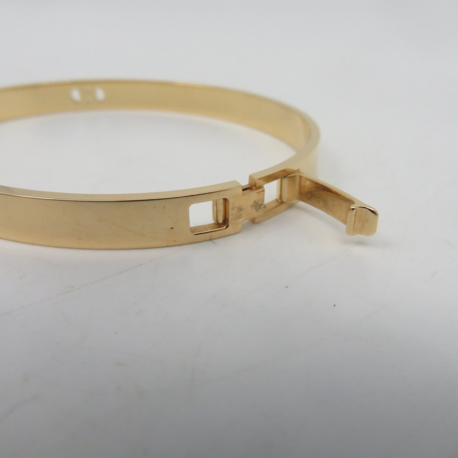 HERMES 18K黃金0.07ct鑽石H D'ancre Bracelet金色手鐲