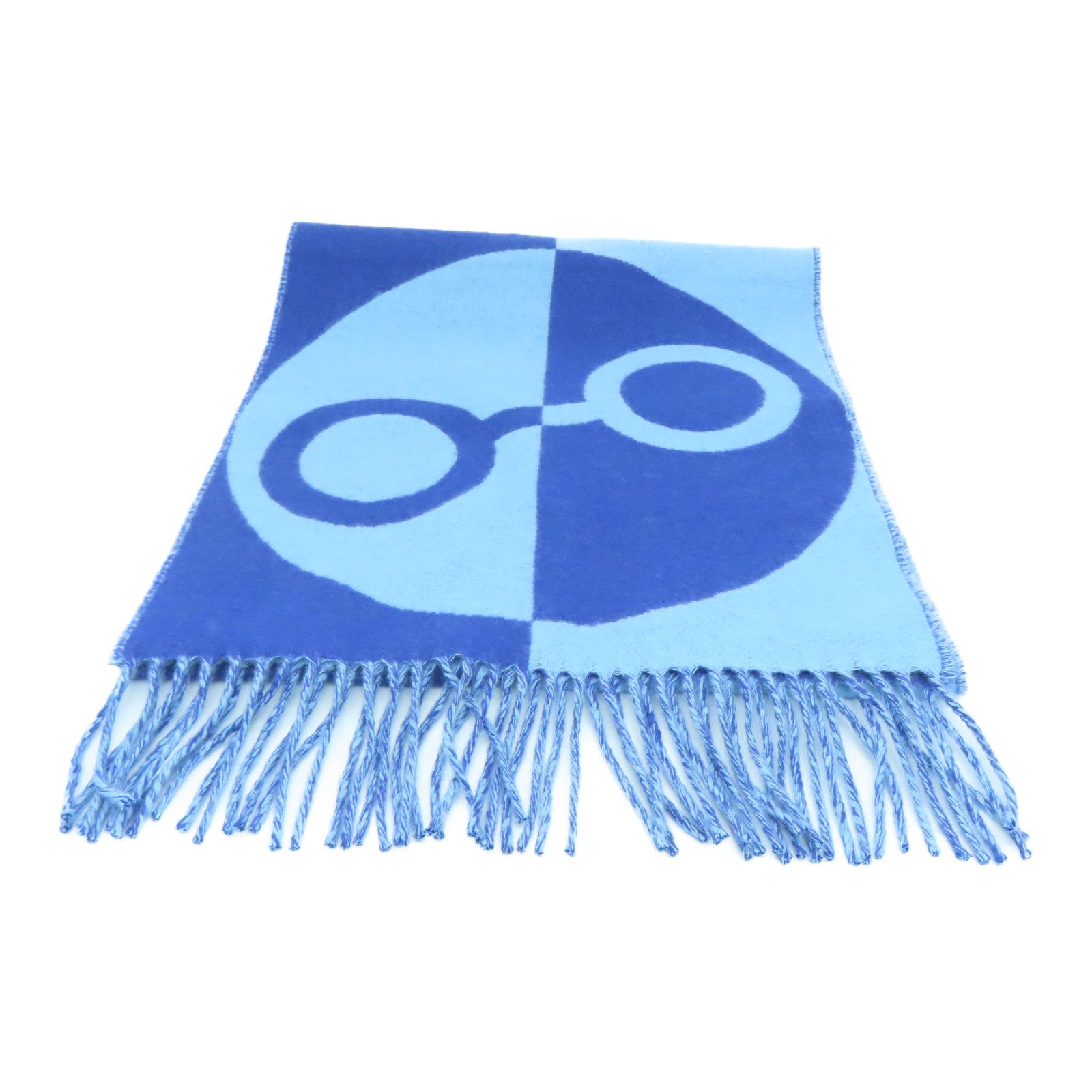 HERMES 羊绒Scarf颈巾蓝色