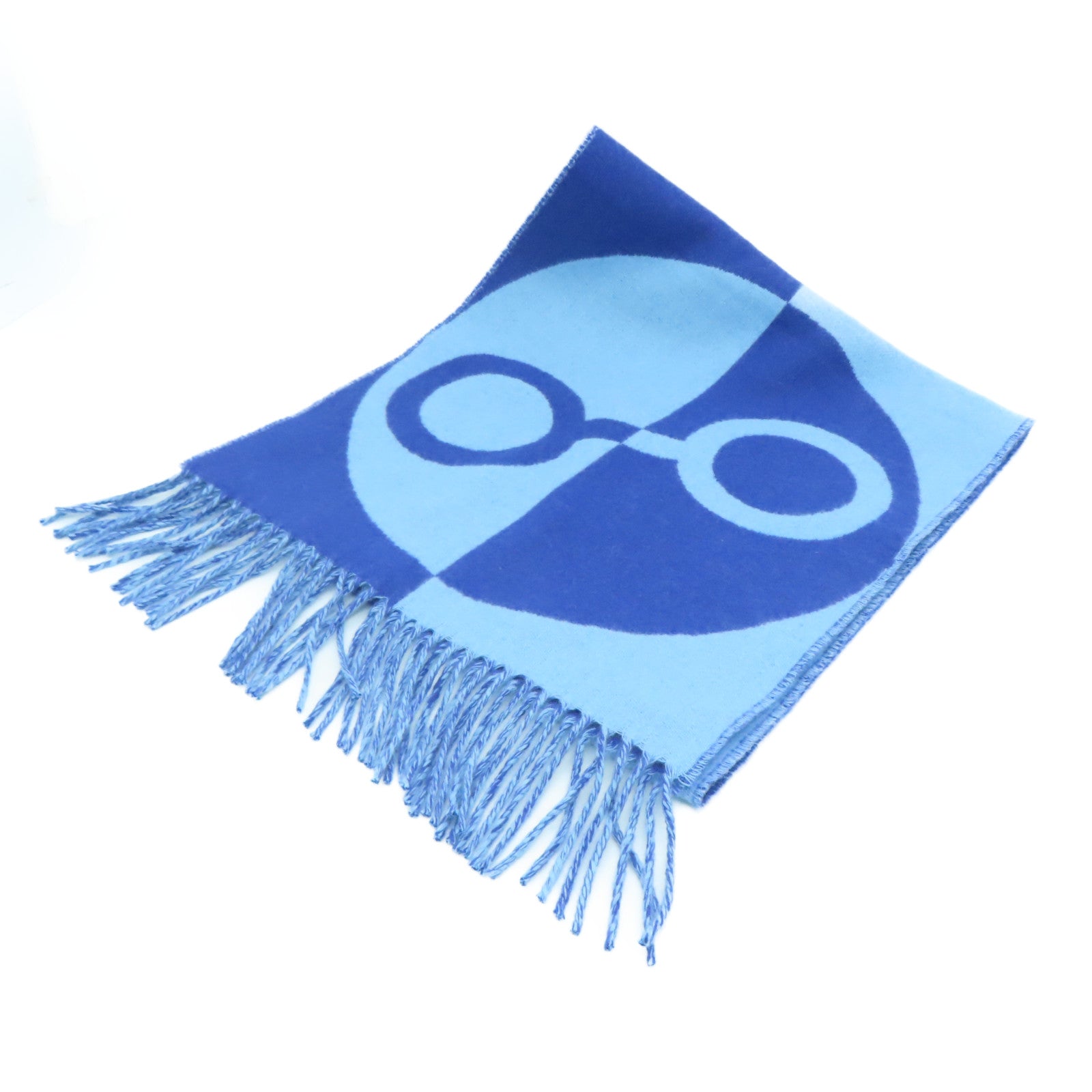 HERMES 羊绒Scarf颈巾蓝色