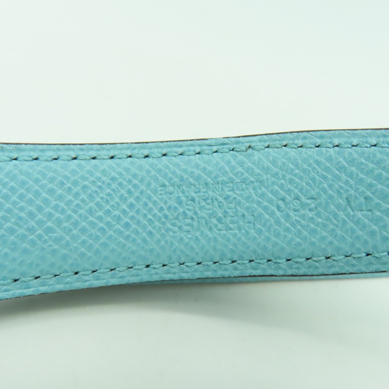 HERMES 【激減優惠】Swift皮革H Belt銀扣皮帶藍色