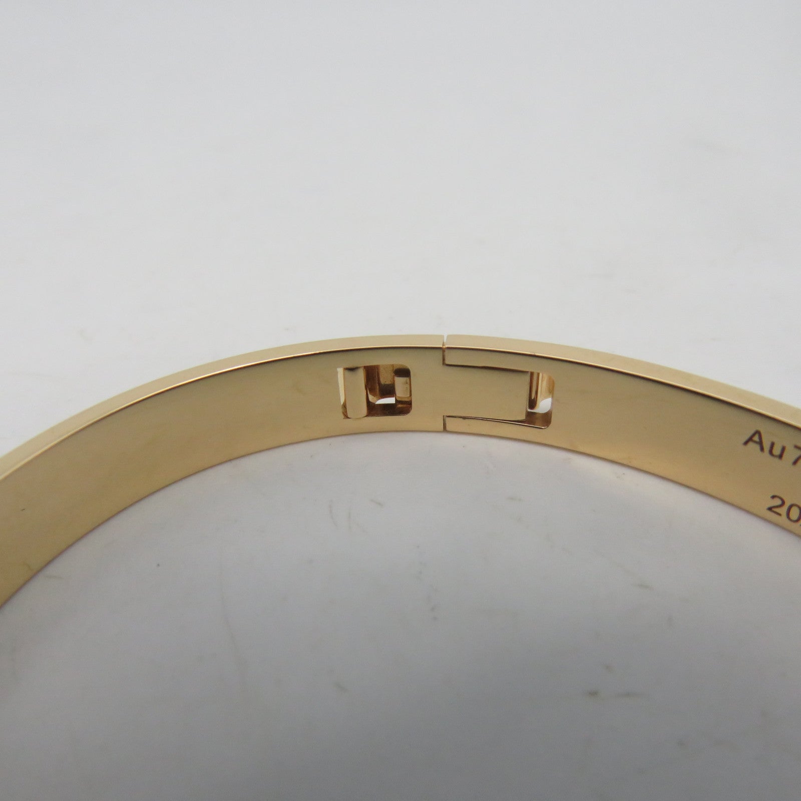 HERMES 18K黃金0.07ct鑽石H D'ancre Bracelet金色手鐲