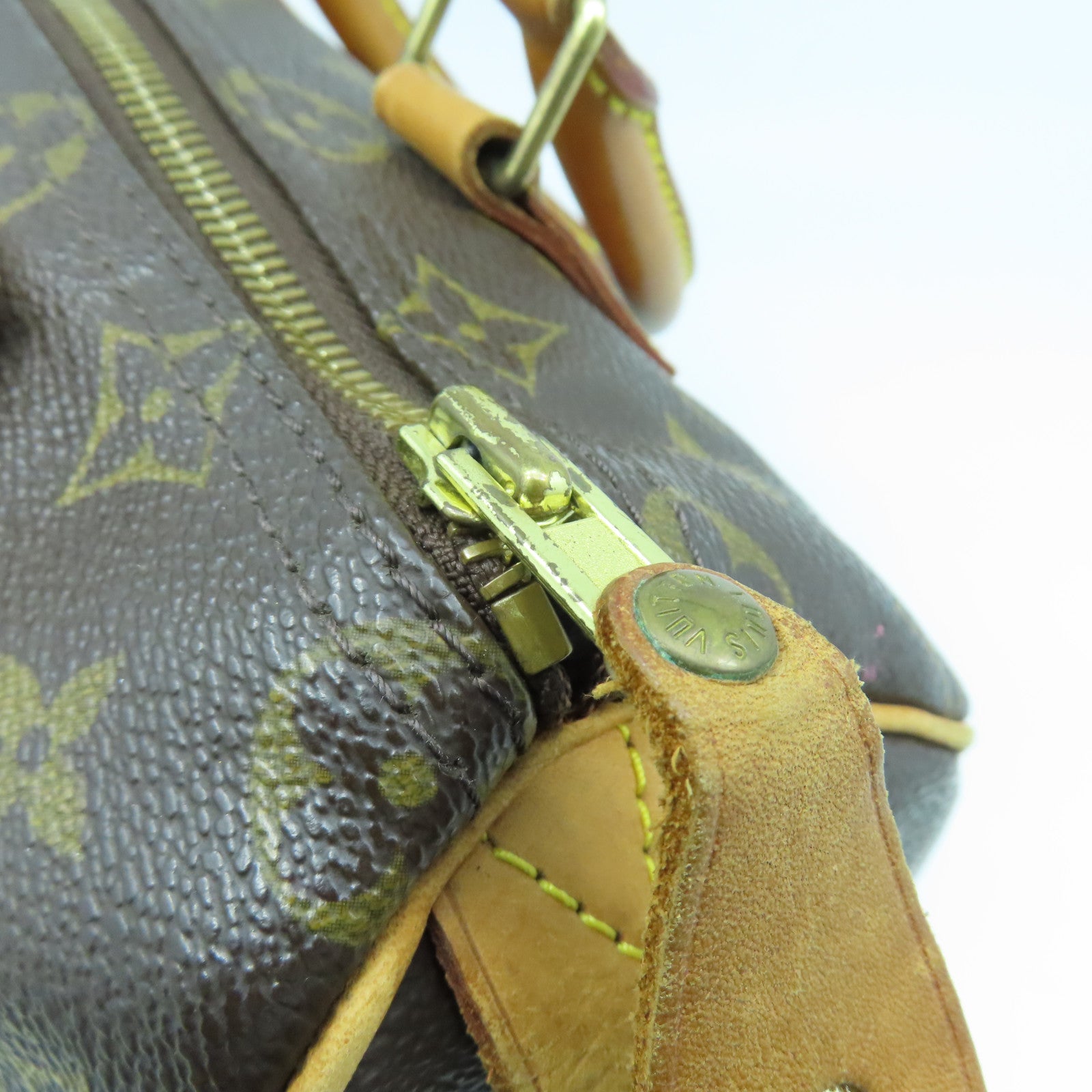 LOUIS VUITTON Monogram Speedy 25金扣手挽袋啡色