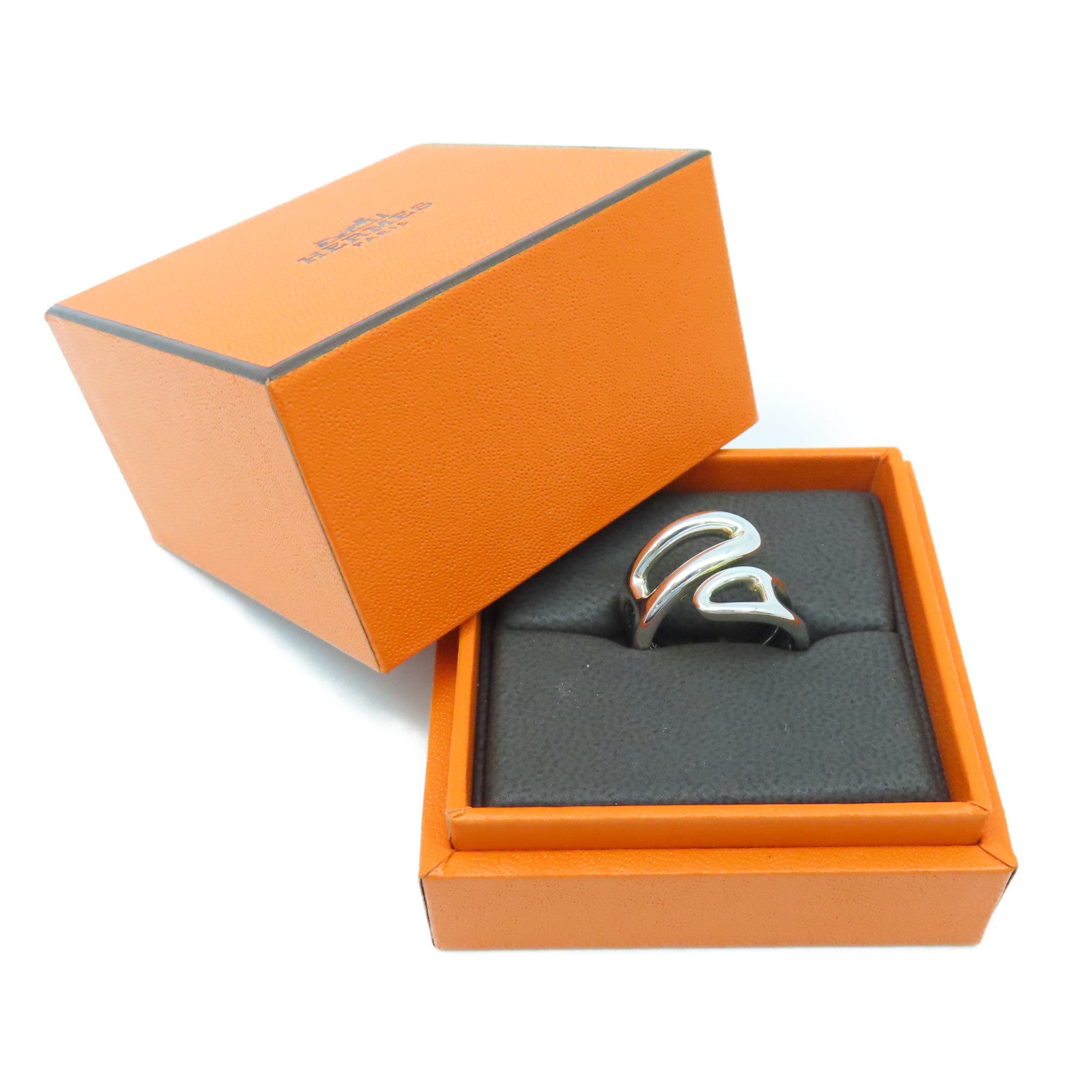 HERMES 925 Sterling Silver Chaine D'ancre Twist Ring Ring US#6.75