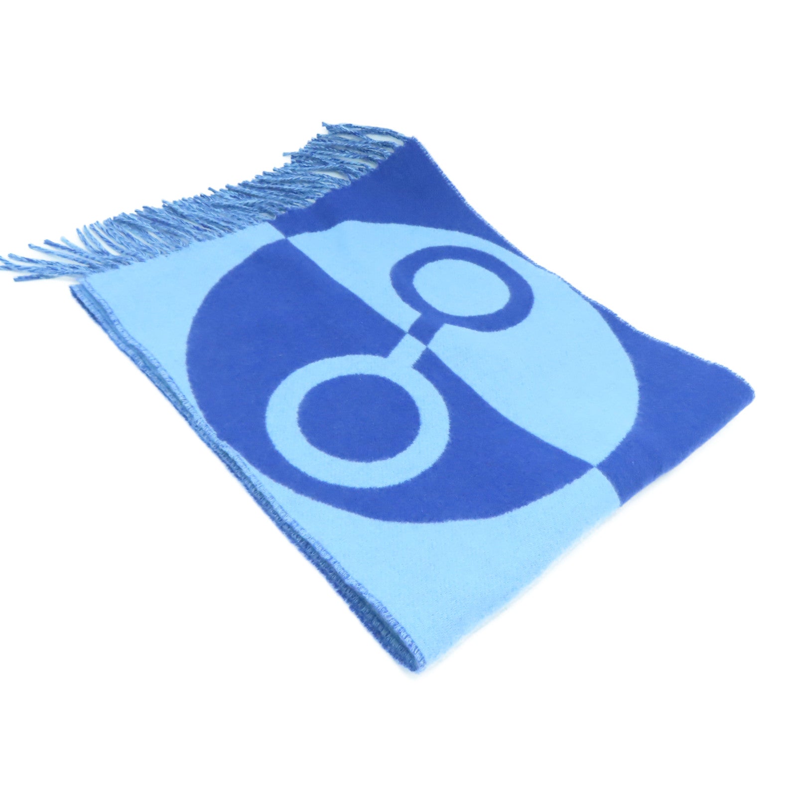 HERMES 羊绒Scarf颈巾蓝色