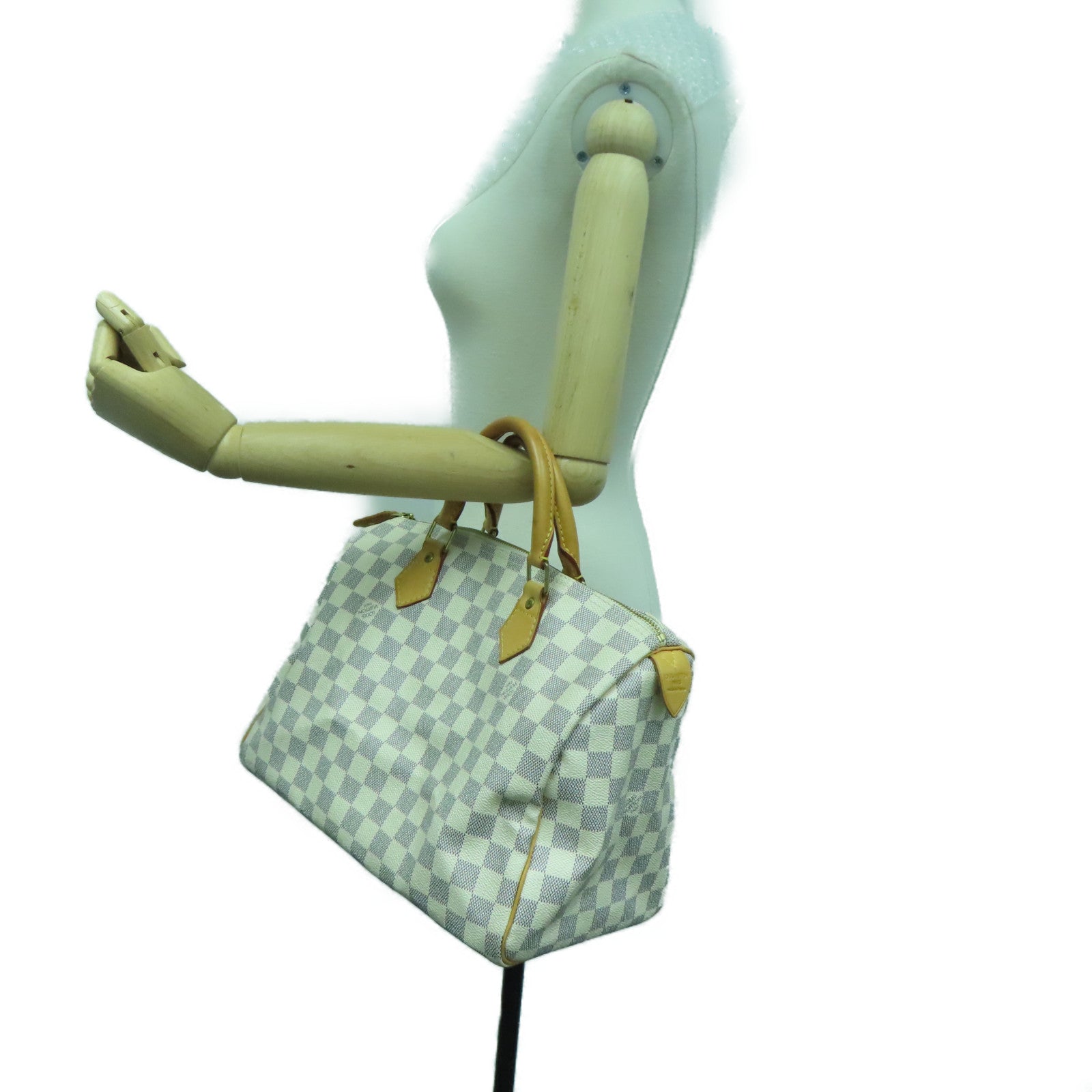 LOUIS VUITTON [Sharp Discount] Damier Azur Speedy 30 Gold Buckle Hand Bag Beige