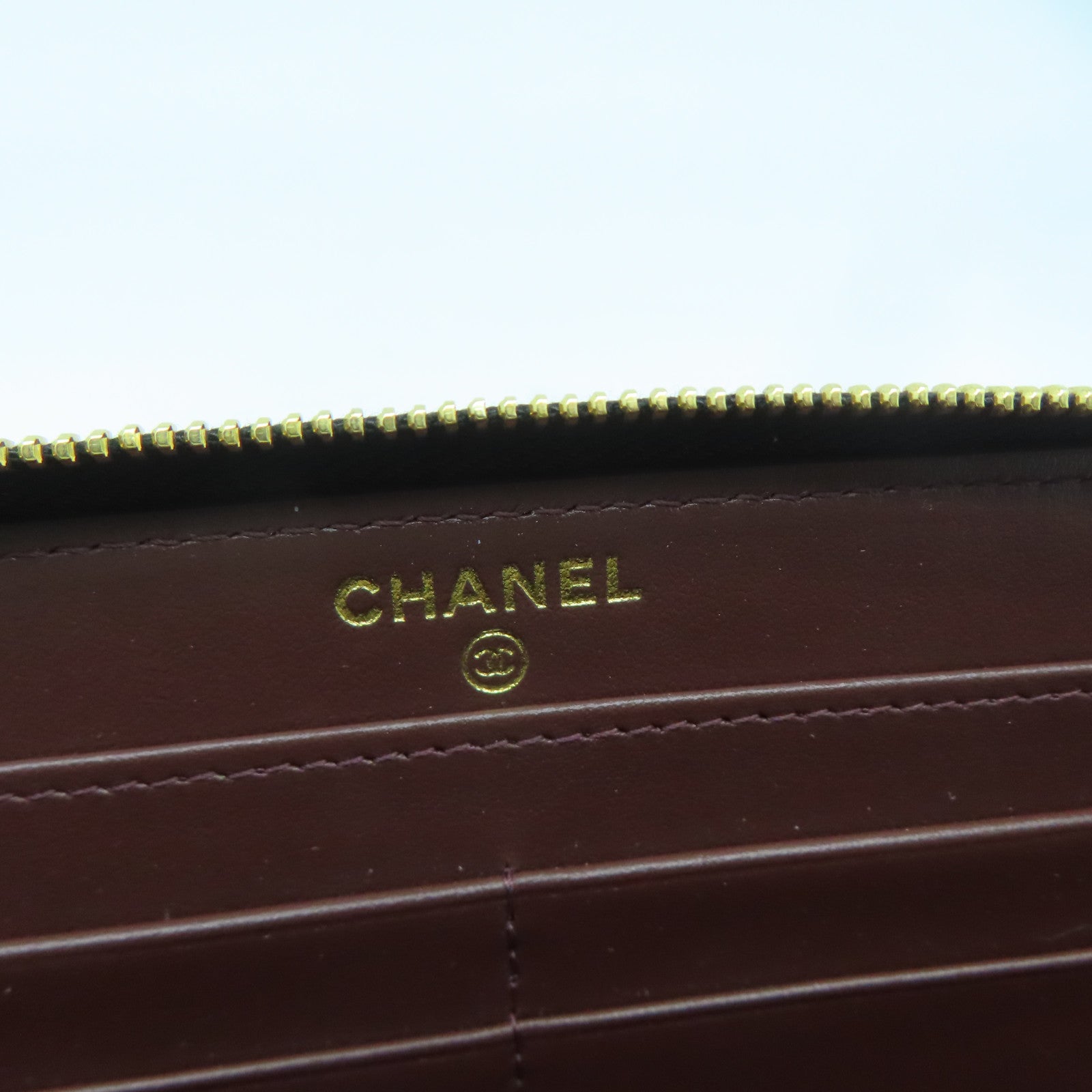 CHANEL 菱格Caviar皮革Long Wallet金扣長錢包黑色