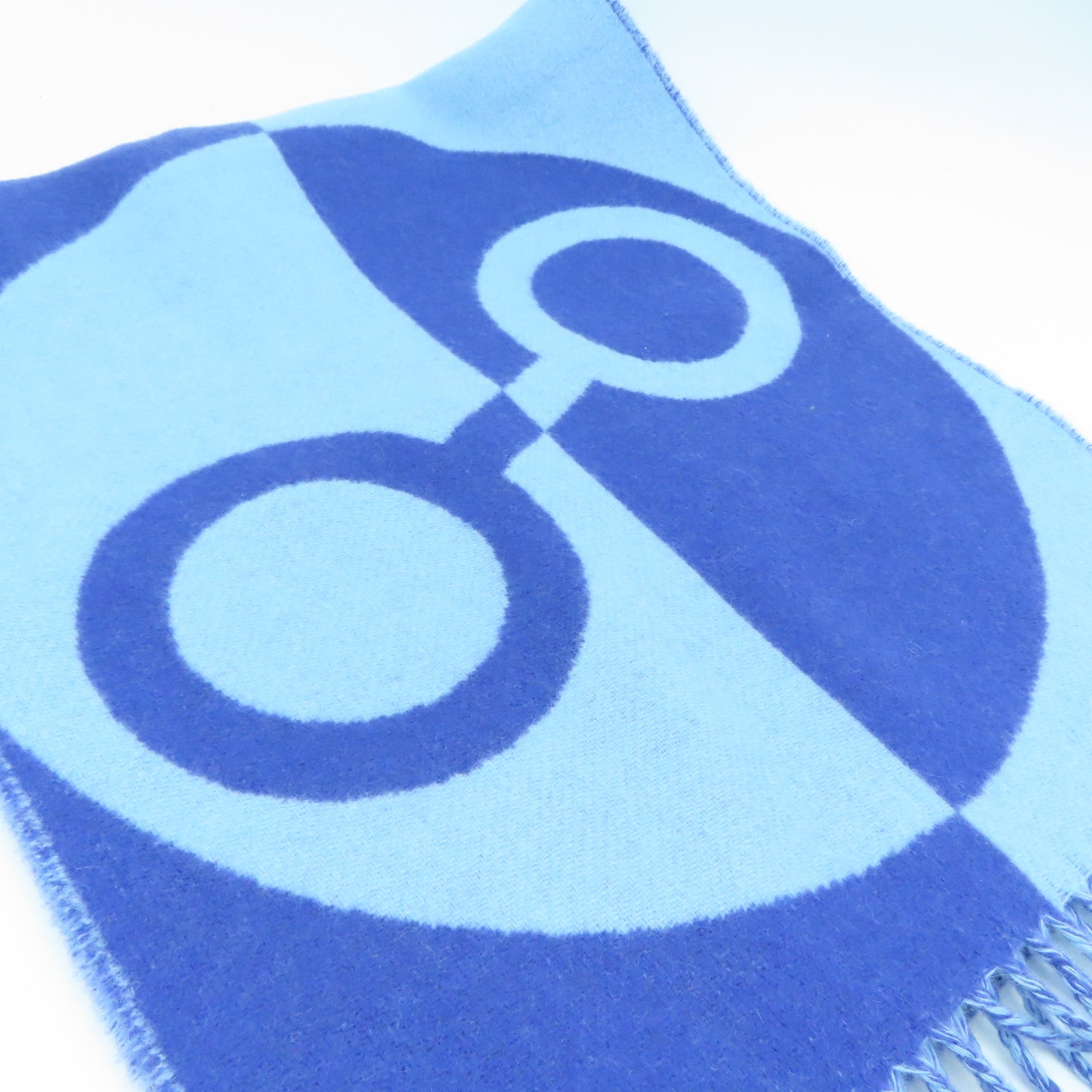 HERMES 羊绒Scarf颈巾蓝色