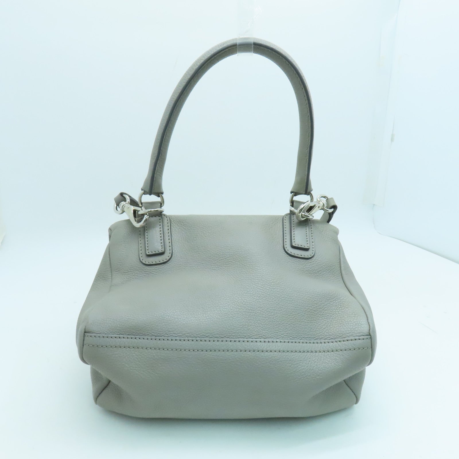 GIVENCHY 牛皮皮革Pandora手挽肩背两用袋银扣灰色