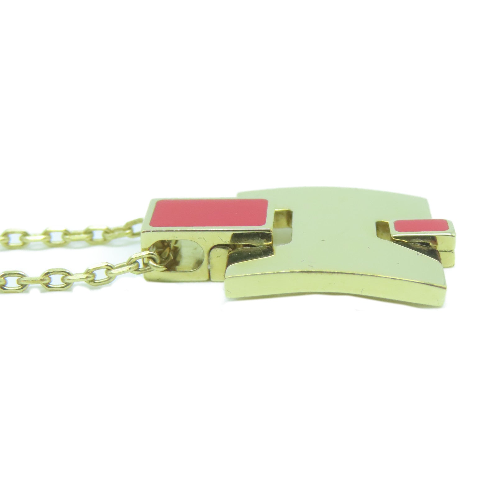 HERMES 金屬Eileen Necklace項鍊紅色/金色