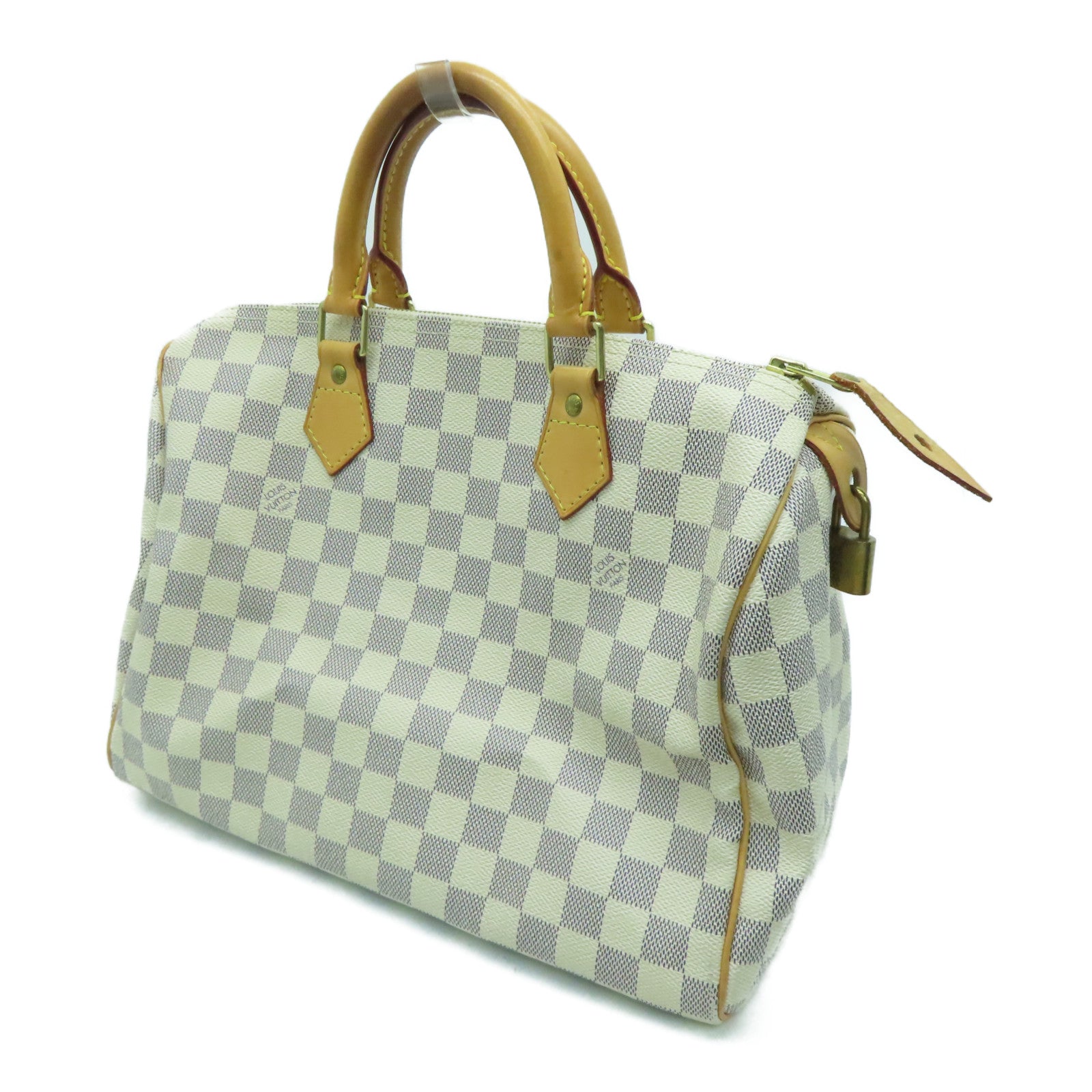 LOUIS VUITTON [Sharp Discount] Damier Azur Speedy 30 Gold Buckle Hand Bag Beige