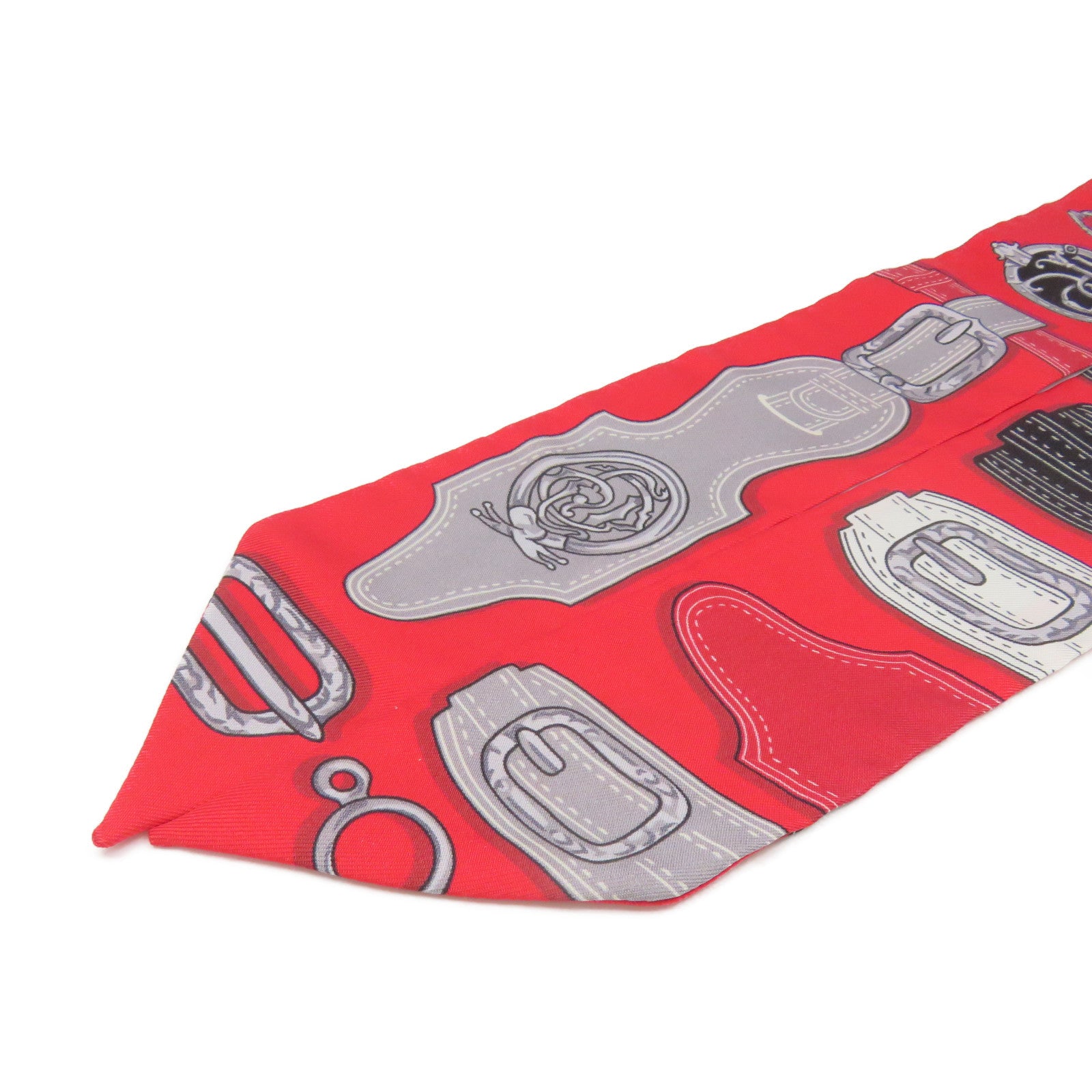 HERMES [Sharp Discount] Silk Twilly Scarf Red
