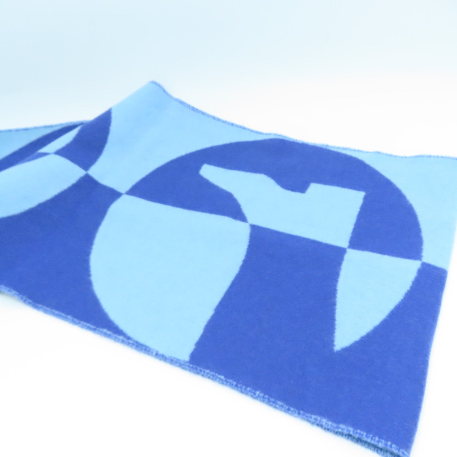 HERMES 羊绒Scarf颈巾蓝色