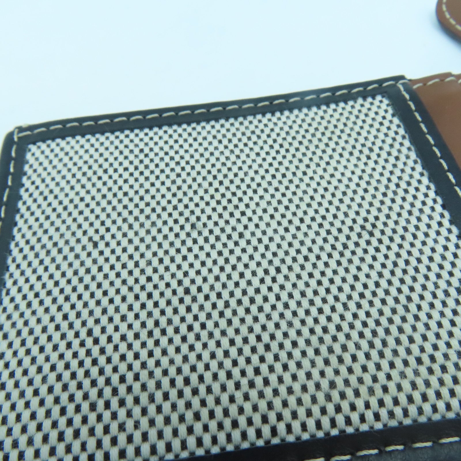 BURBERRY 牛皮皮革/帆布Card Holder金扣卡片套黑色/啡色