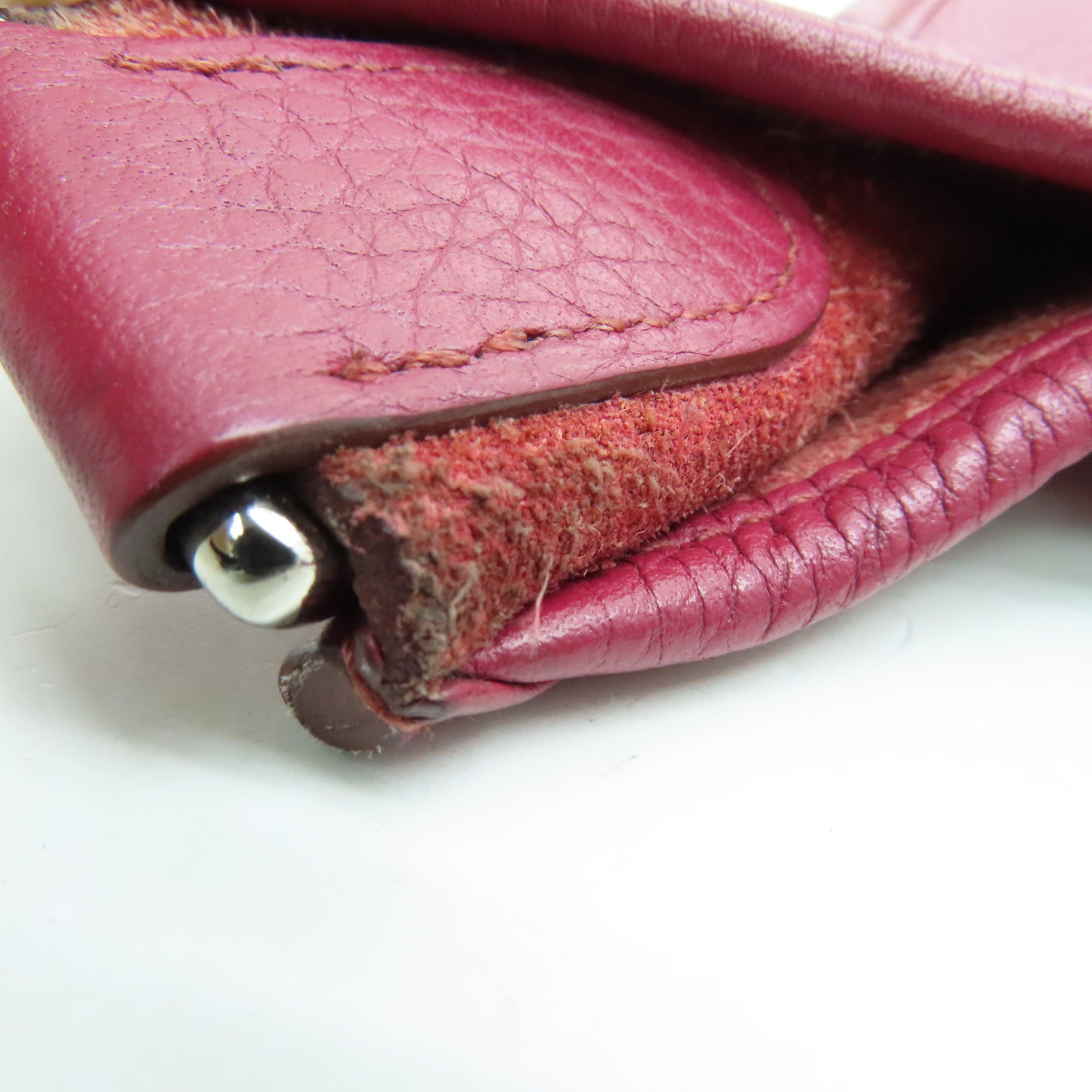 HERMES Clemence皮革Evelyne PM银扣肩背袋红色