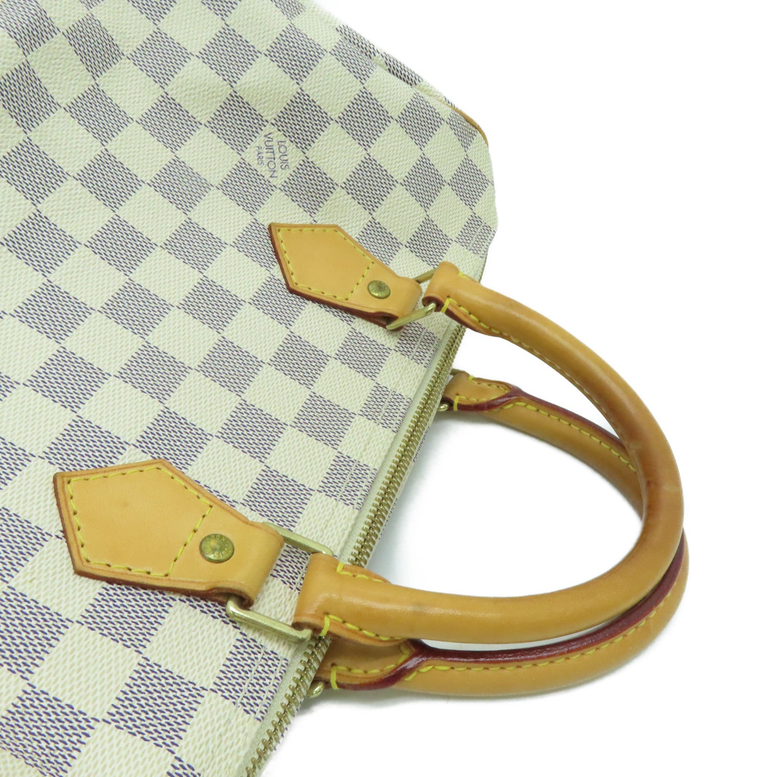 LOUIS VUITTON [Sharp Discount] Damier Azur Speedy 30 Gold Buckle Hand Bag Beige